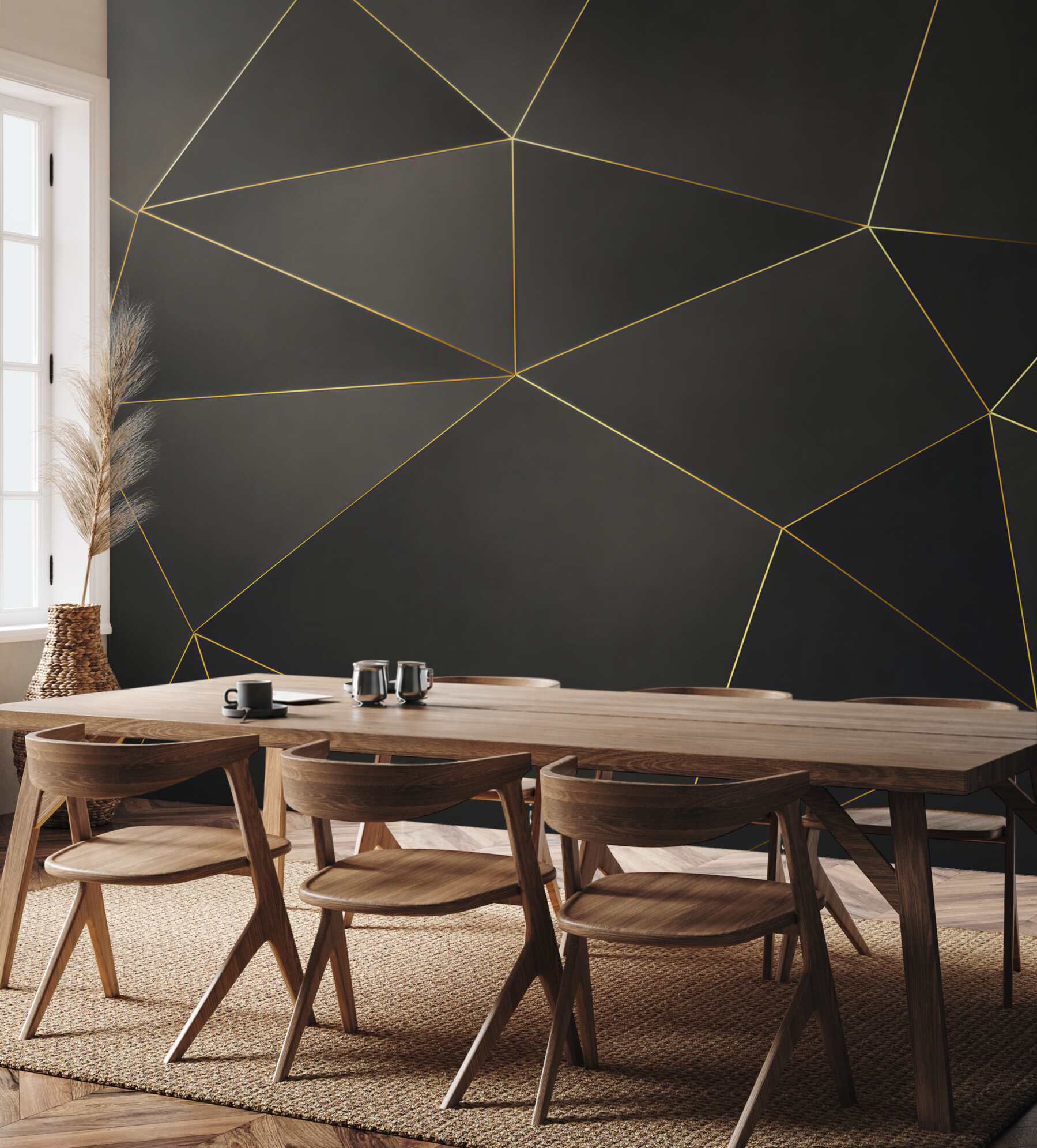 Fototapeta wolumetryczne kształty geometryczne ze złotymi krawędziami?v23