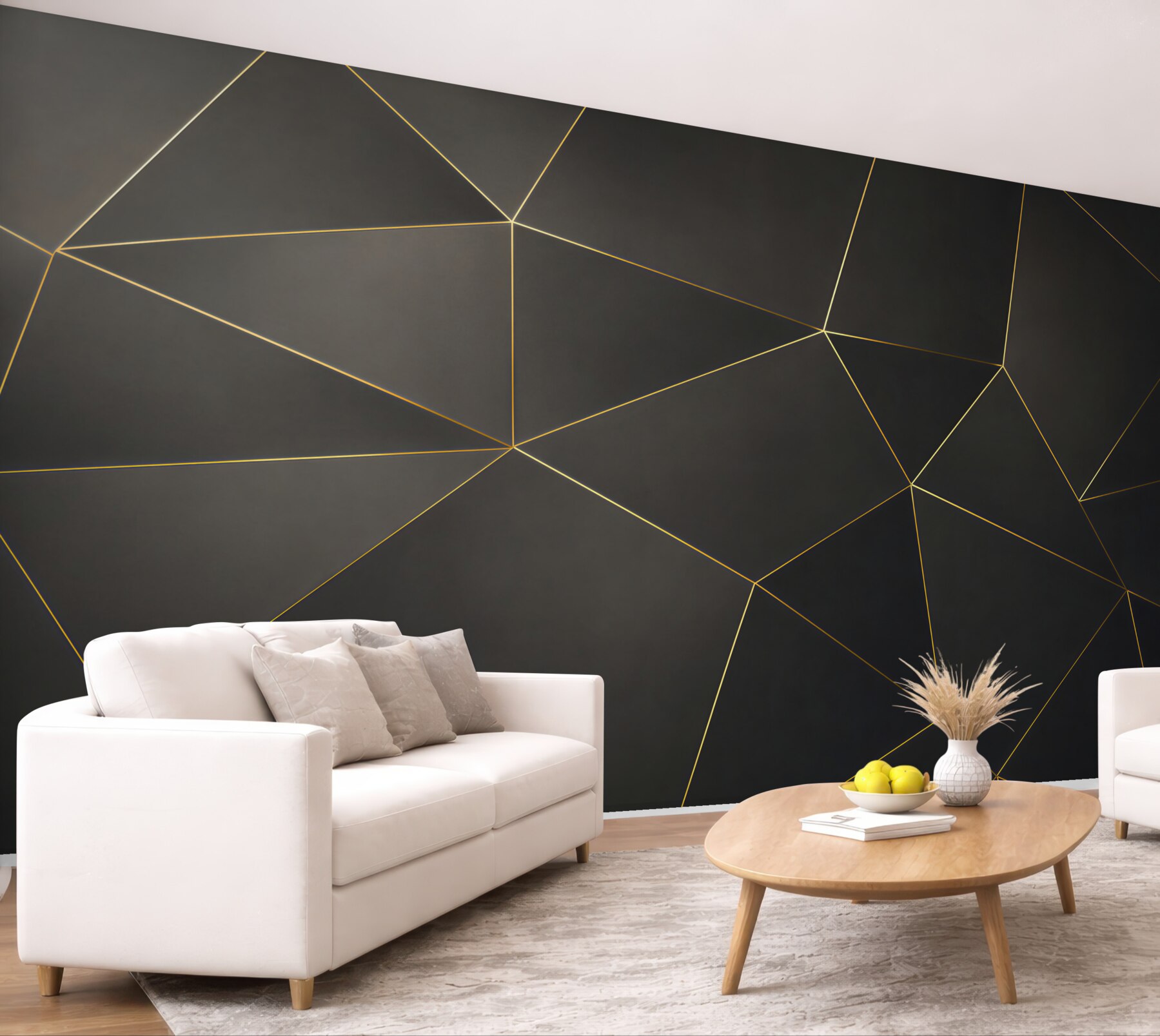 Fototapeta wolumetryczne kształty geometryczne ze złotymi krawędziami?v23