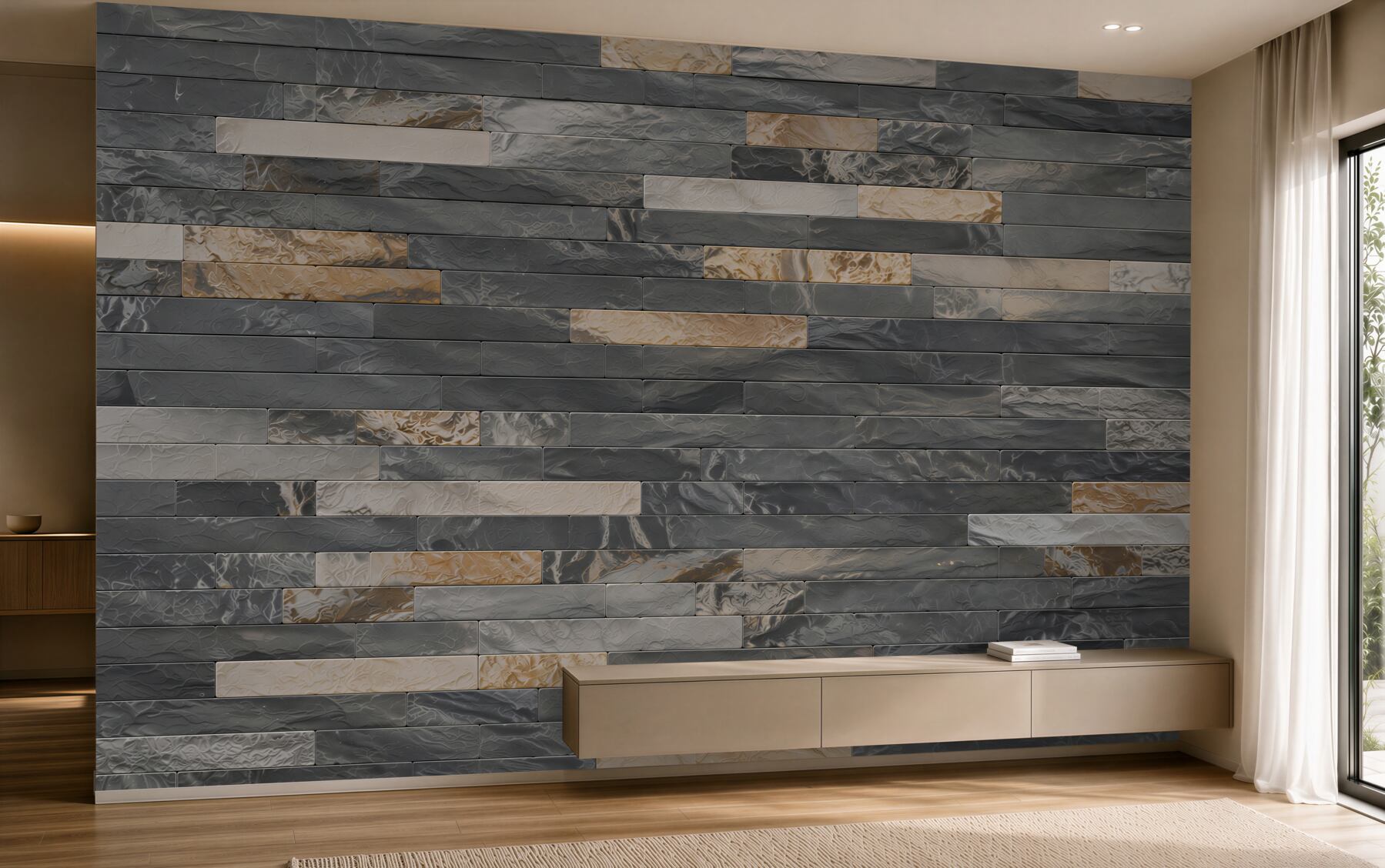 Fototapeta czarny i złoty poziomy kamień?v23