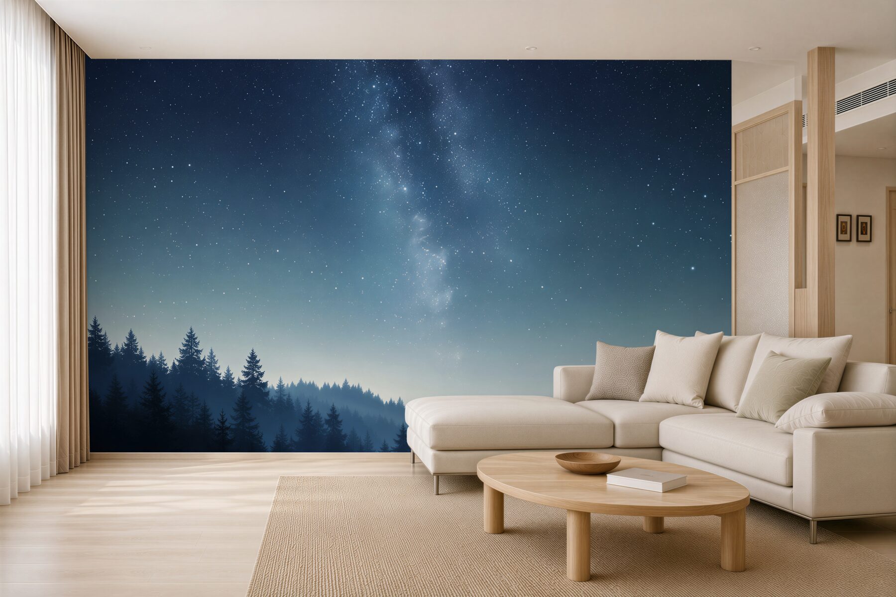 Fototapeta podróż gwiazd w ciemnym lesie?v23