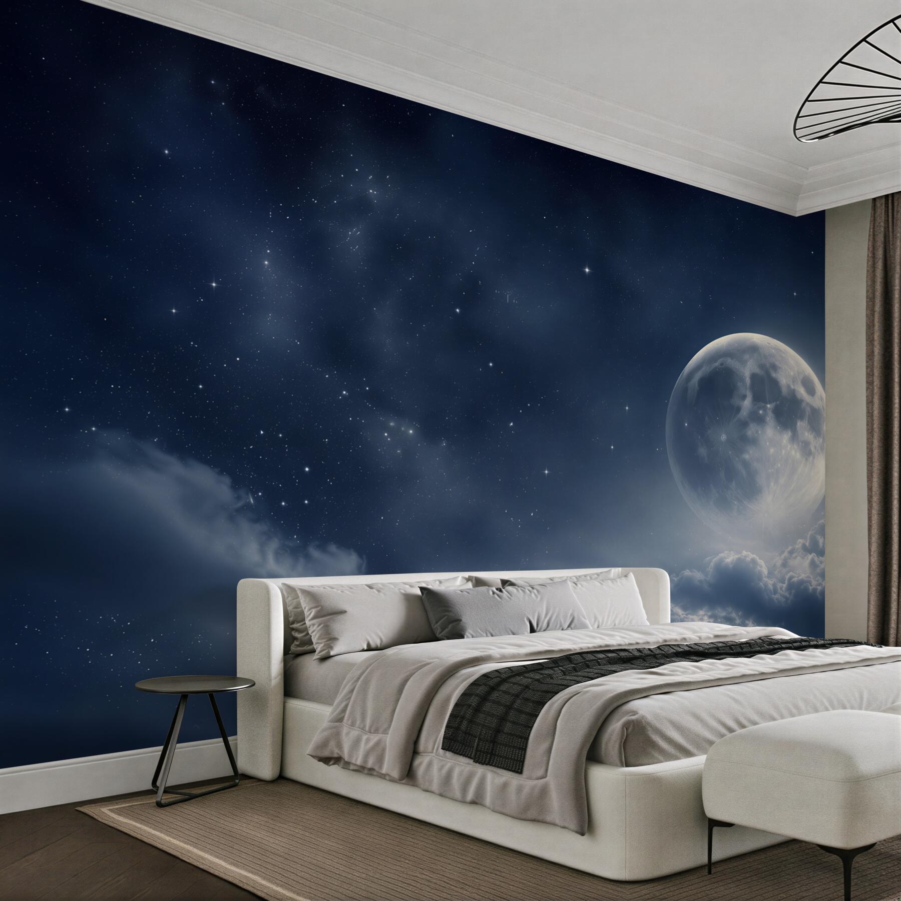 Fototapeta zbliżenie z księżycem wśród gwiazd?v23