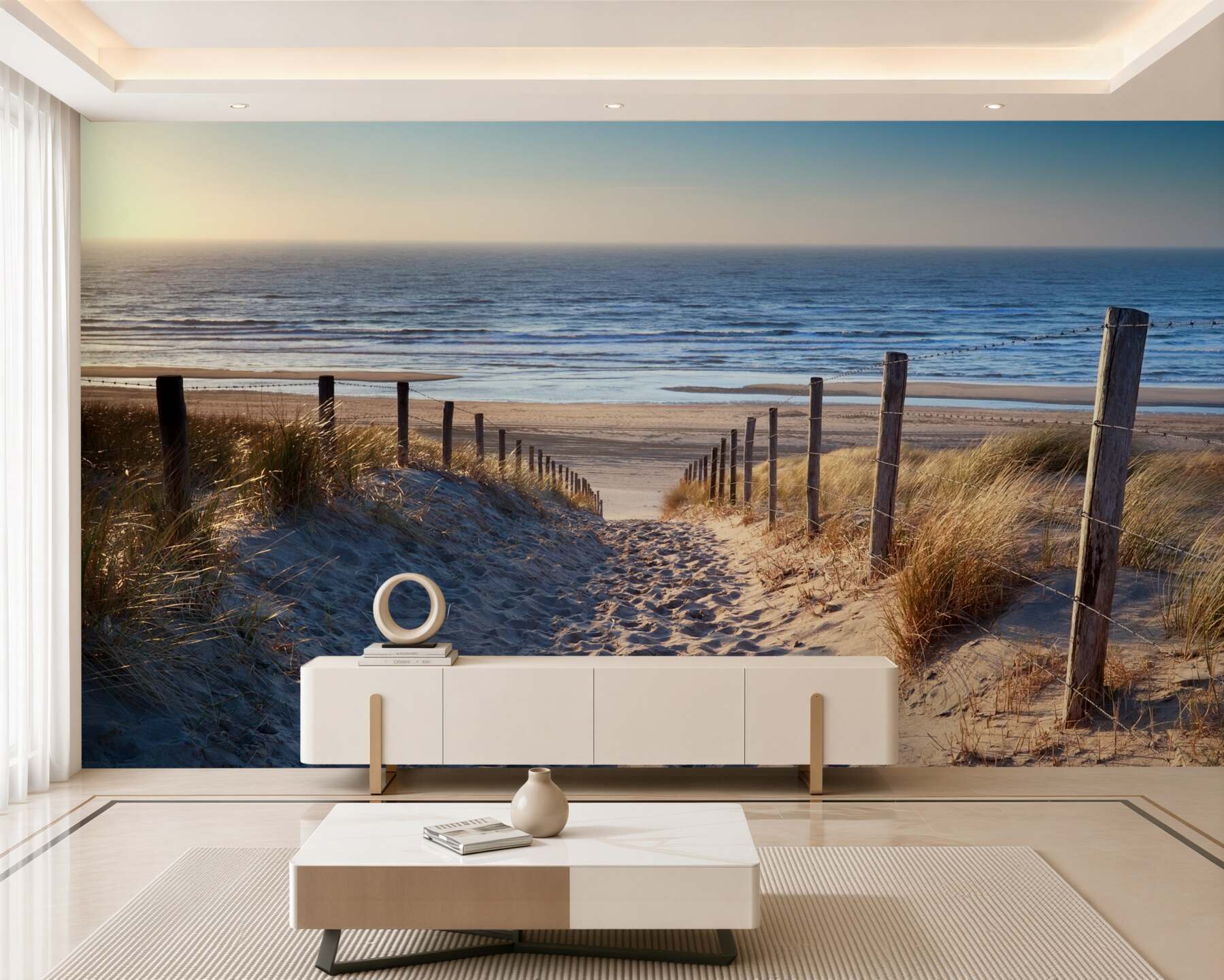 Fototapeta piaszczysta plaża i spokojne morze?v23