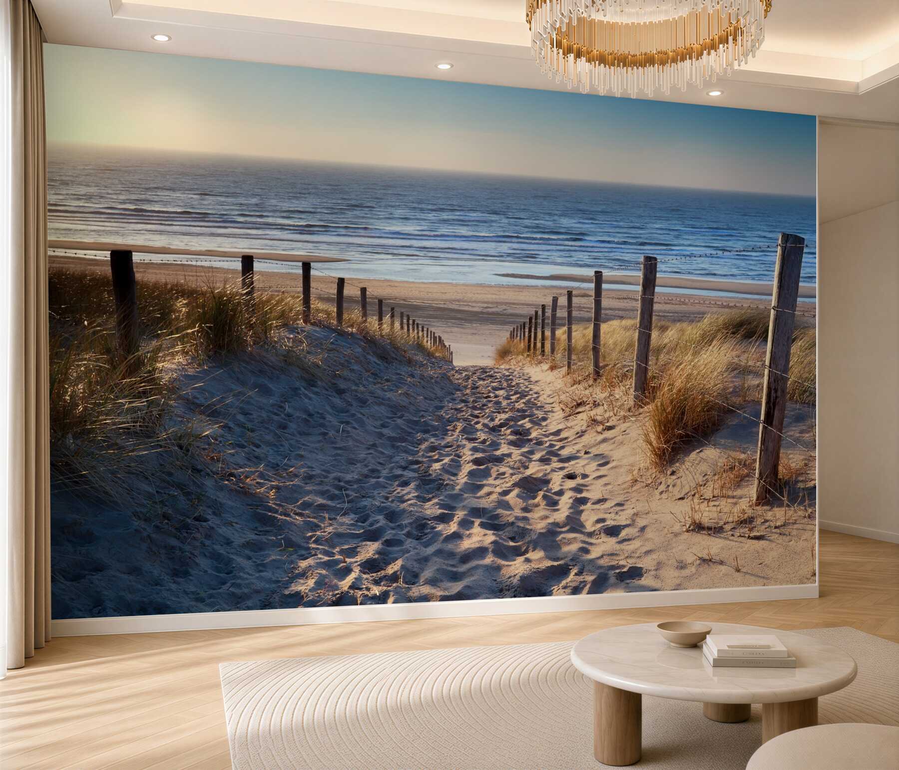 Fototapeta piaszczysta plaża i spokojne morze