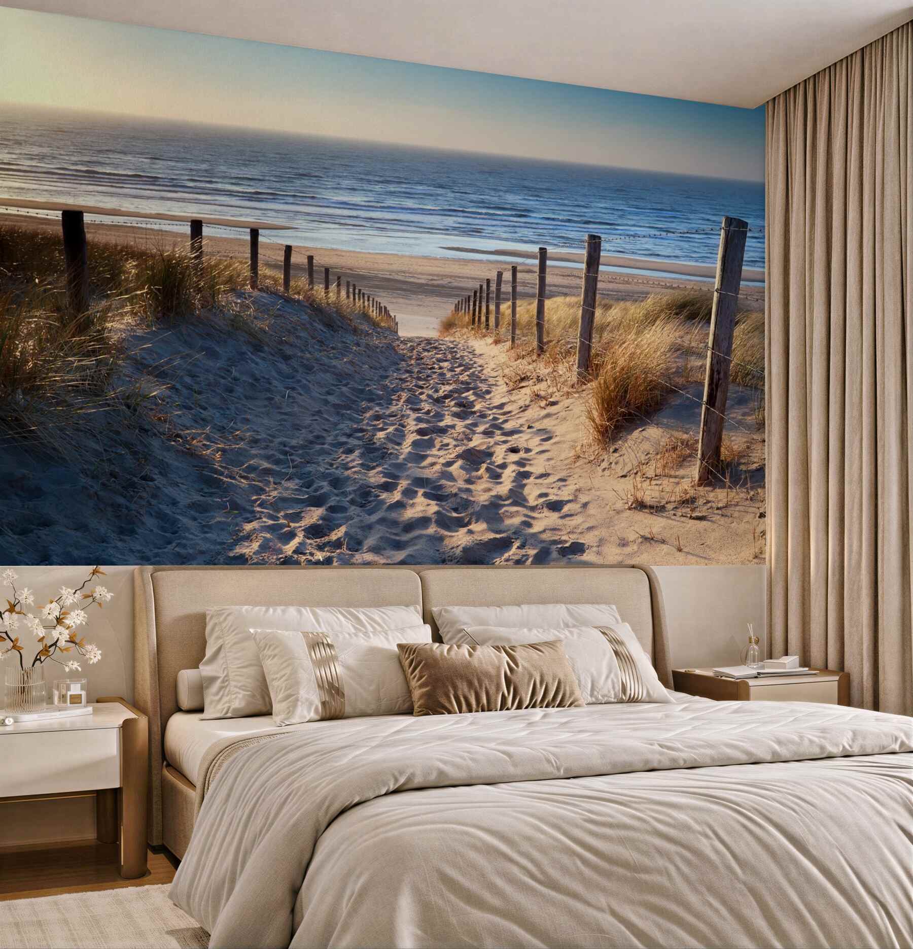 Fototapeta piaszczysta plaża i spokojne morze?v23