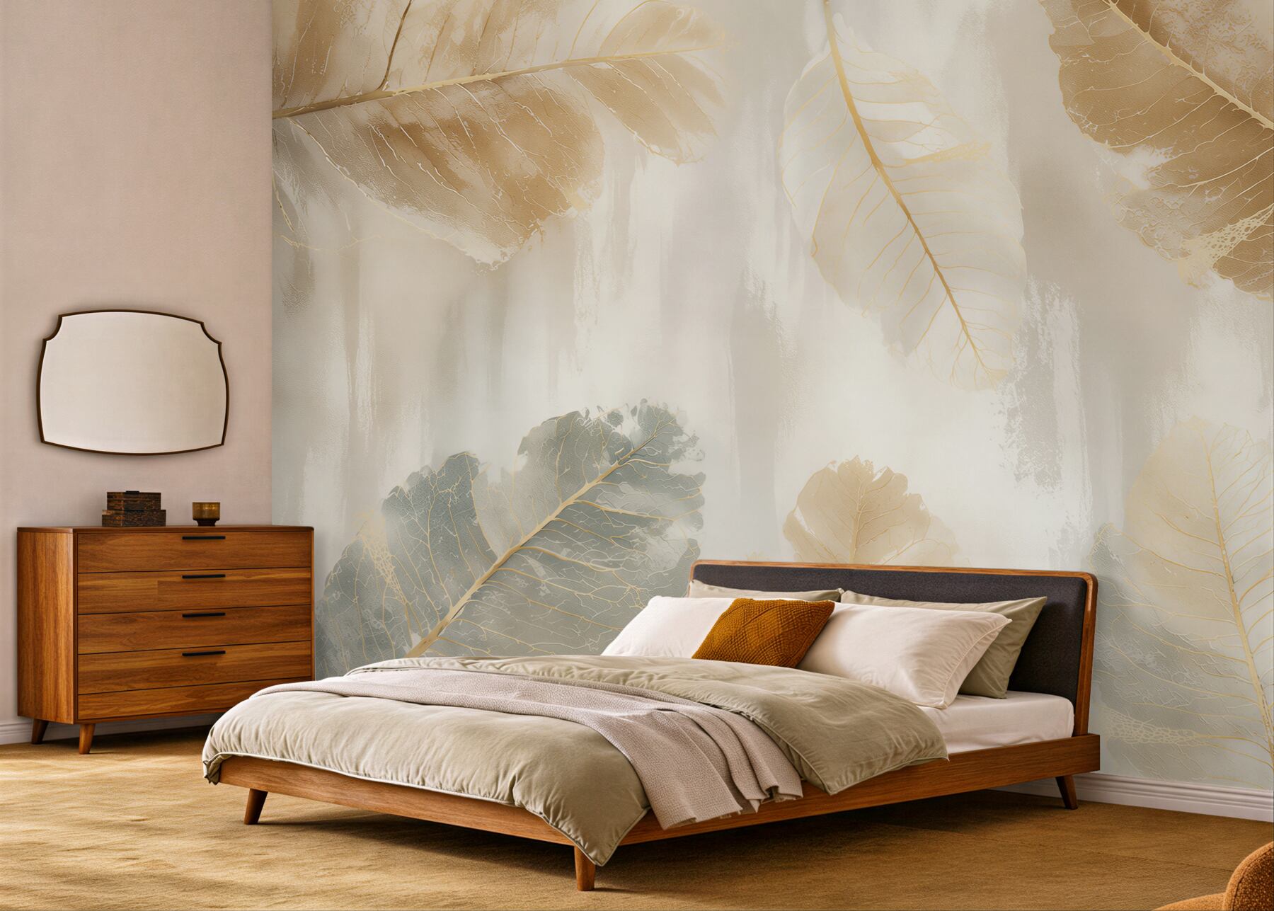 Fototapeta czarno-złote liście paproci?v23