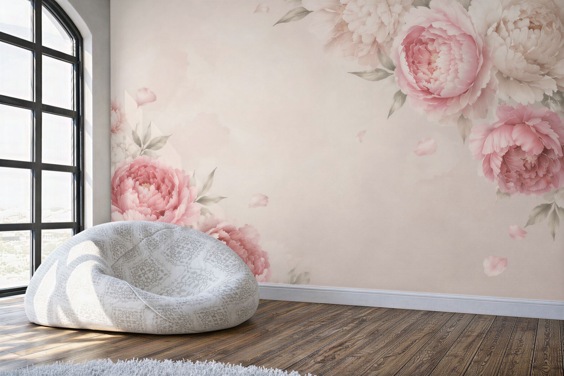 Fototapeta gałęzie dużych, różowych piwonii?v23
