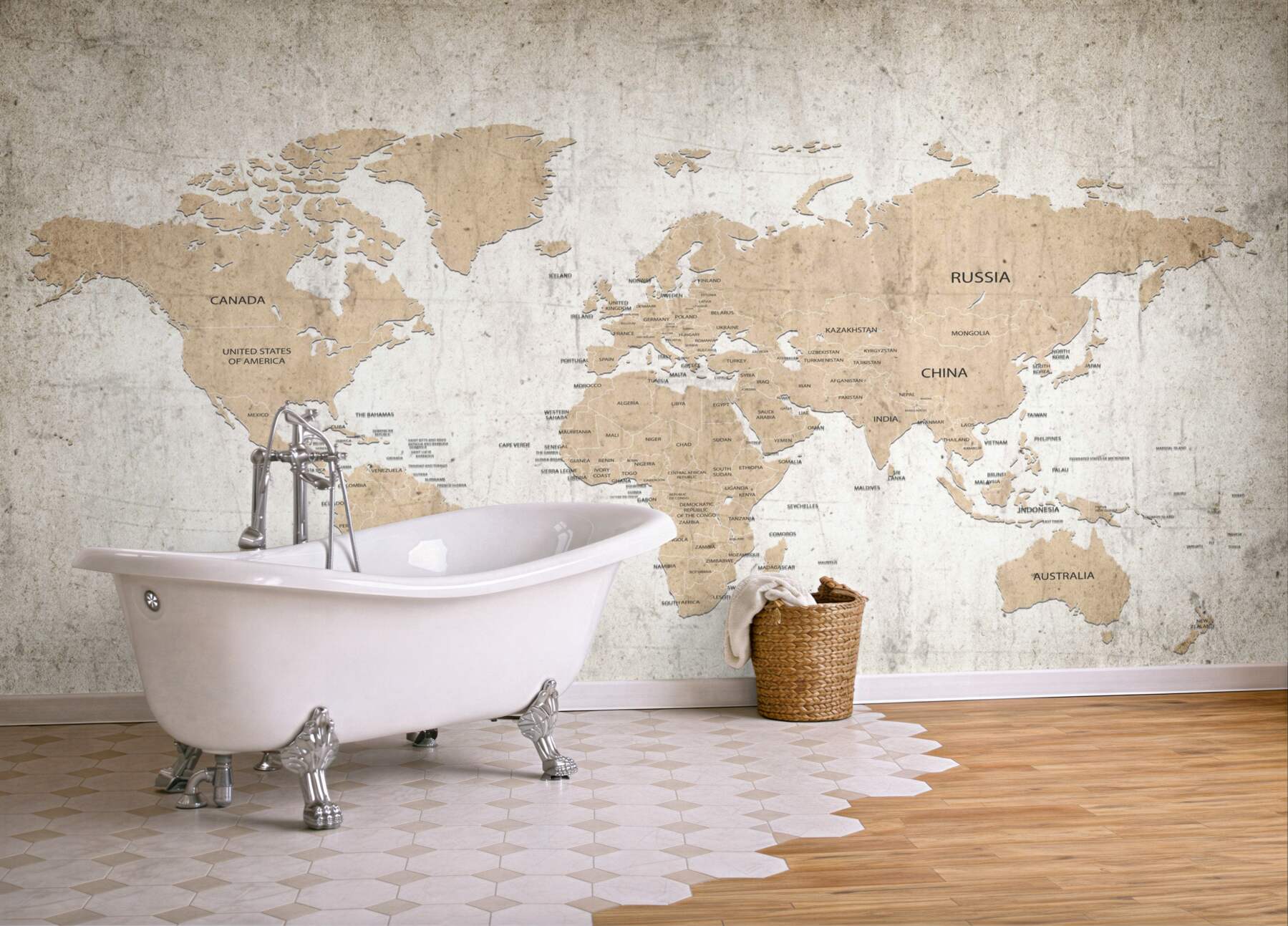 Fototapeta skromna mapa świata na ścianie?v23