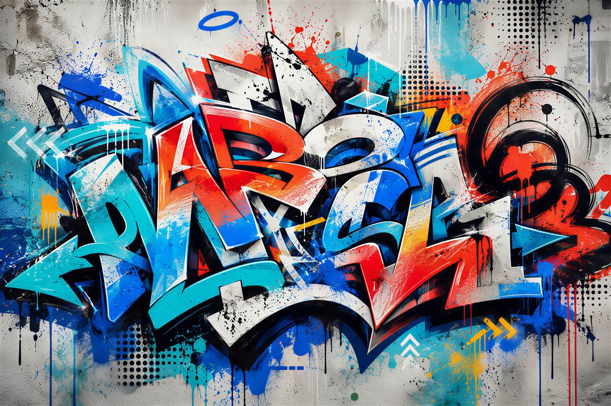 Fototapeta ściana pomalowana graffiti