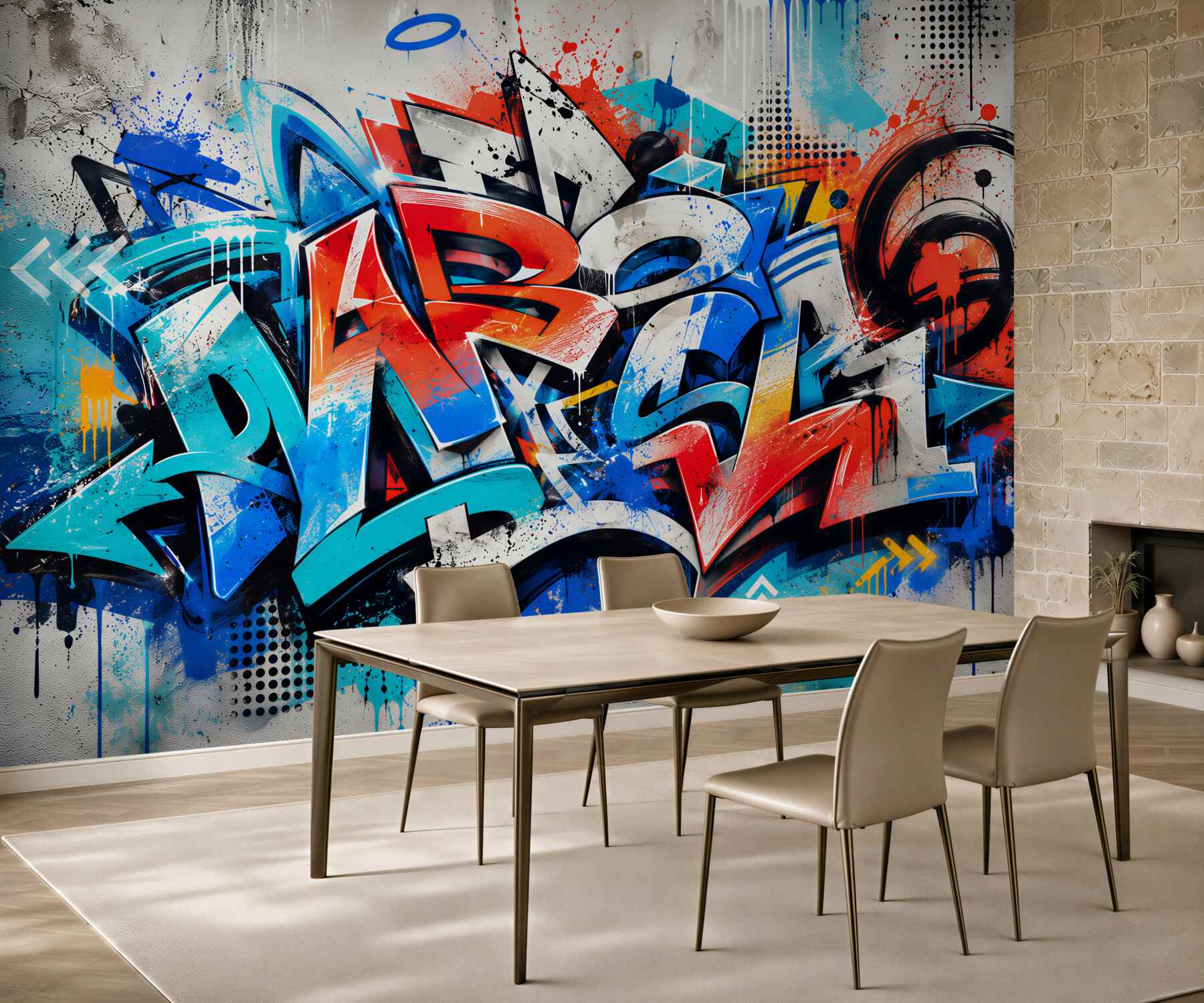 Fototapeta ściana pomalowana graffiti?v23