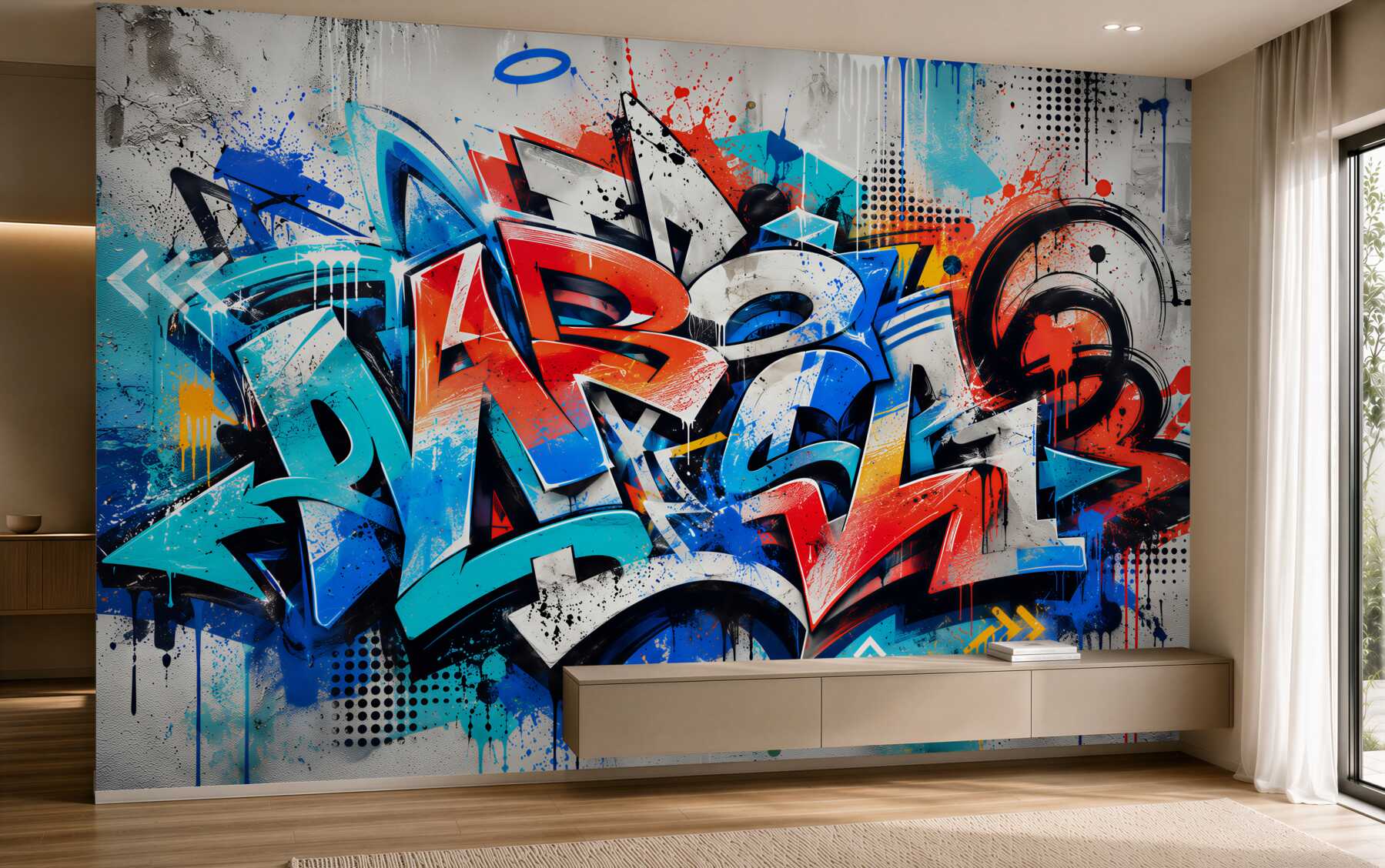 Fototapeta ściana pomalowana graffiti?v23