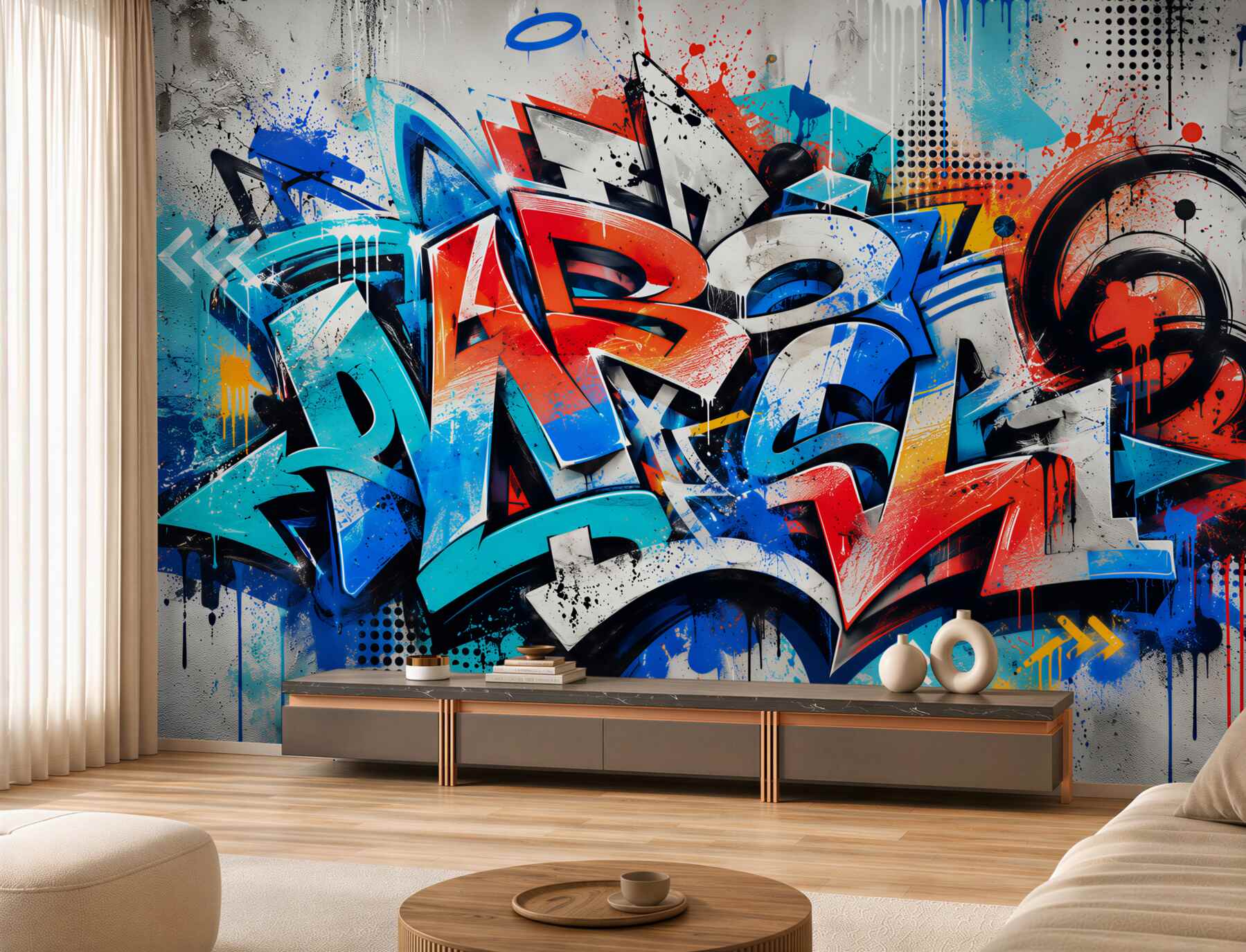 Fototapeta ściana pomalowana graffiti?v23
