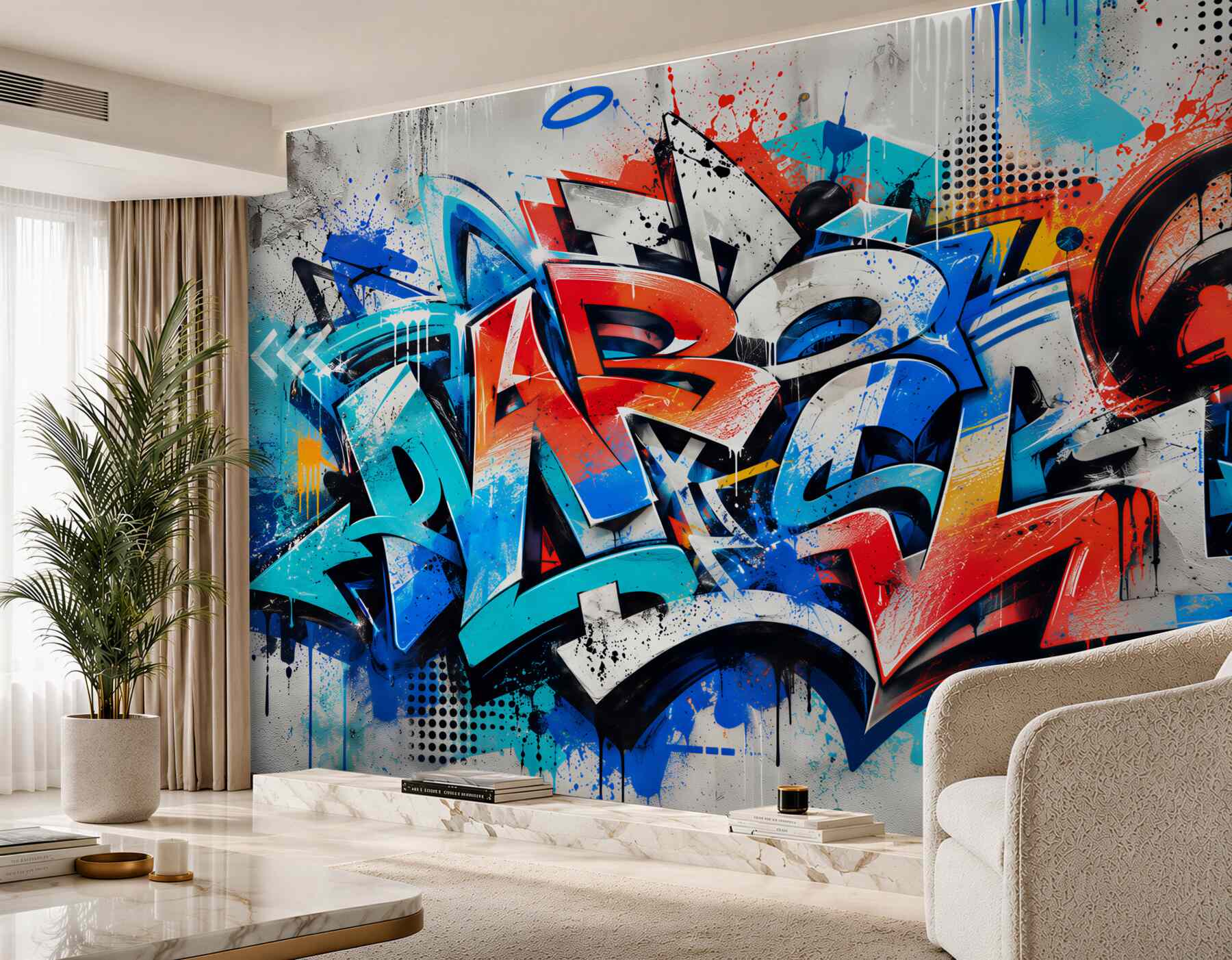 Fototapeta ściana pomalowana graffiti?v23
