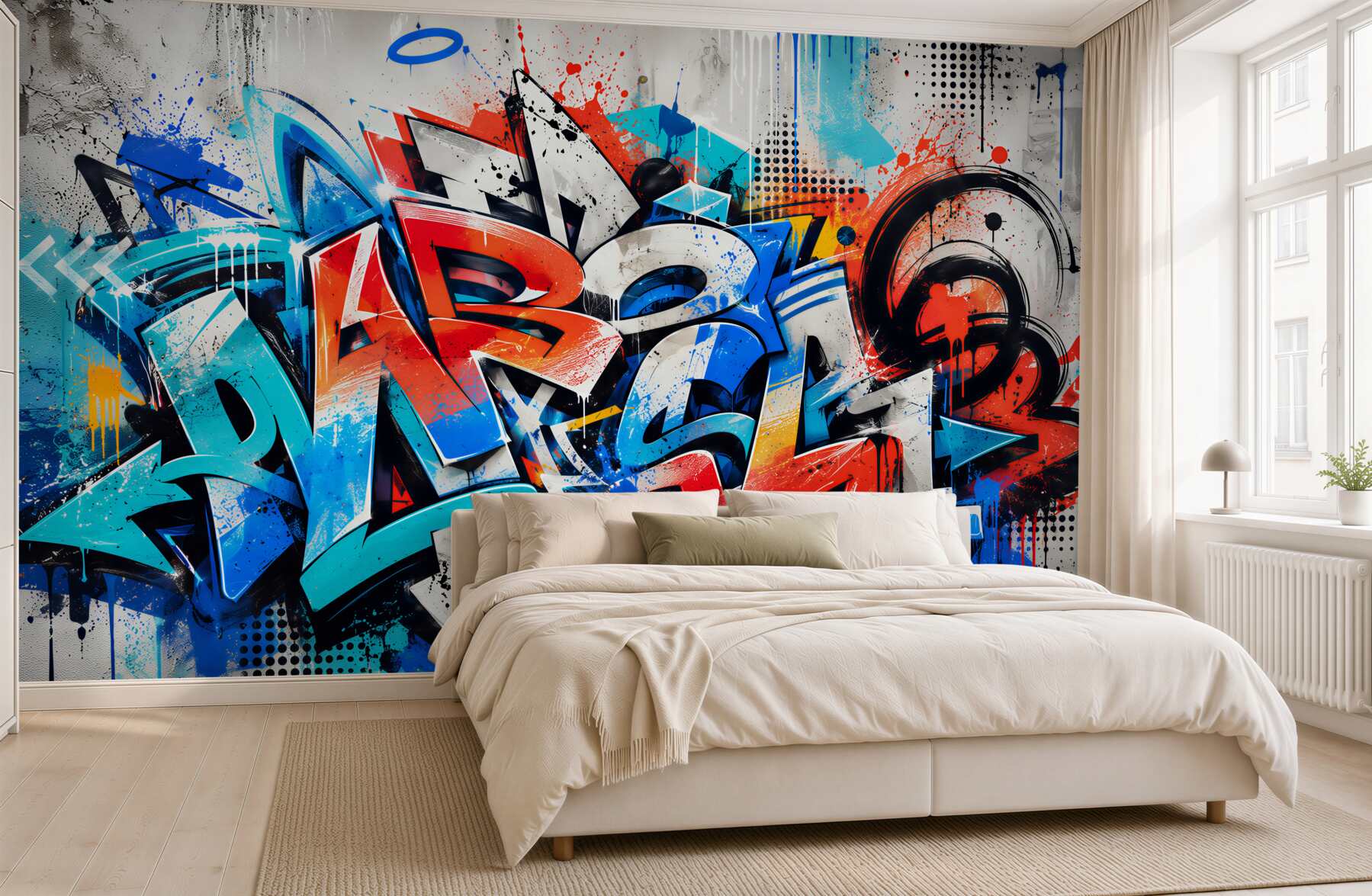 Fototapeta ściana pomalowana graffiti?v23