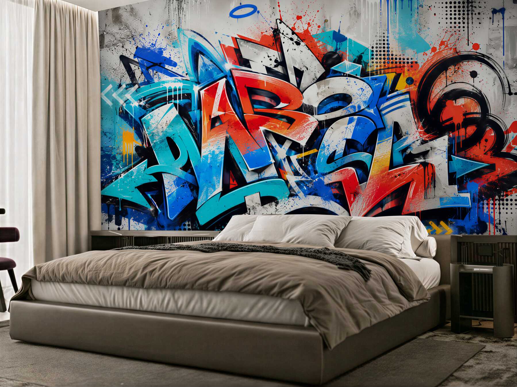 Fototapeta ściana pomalowana graffiti
