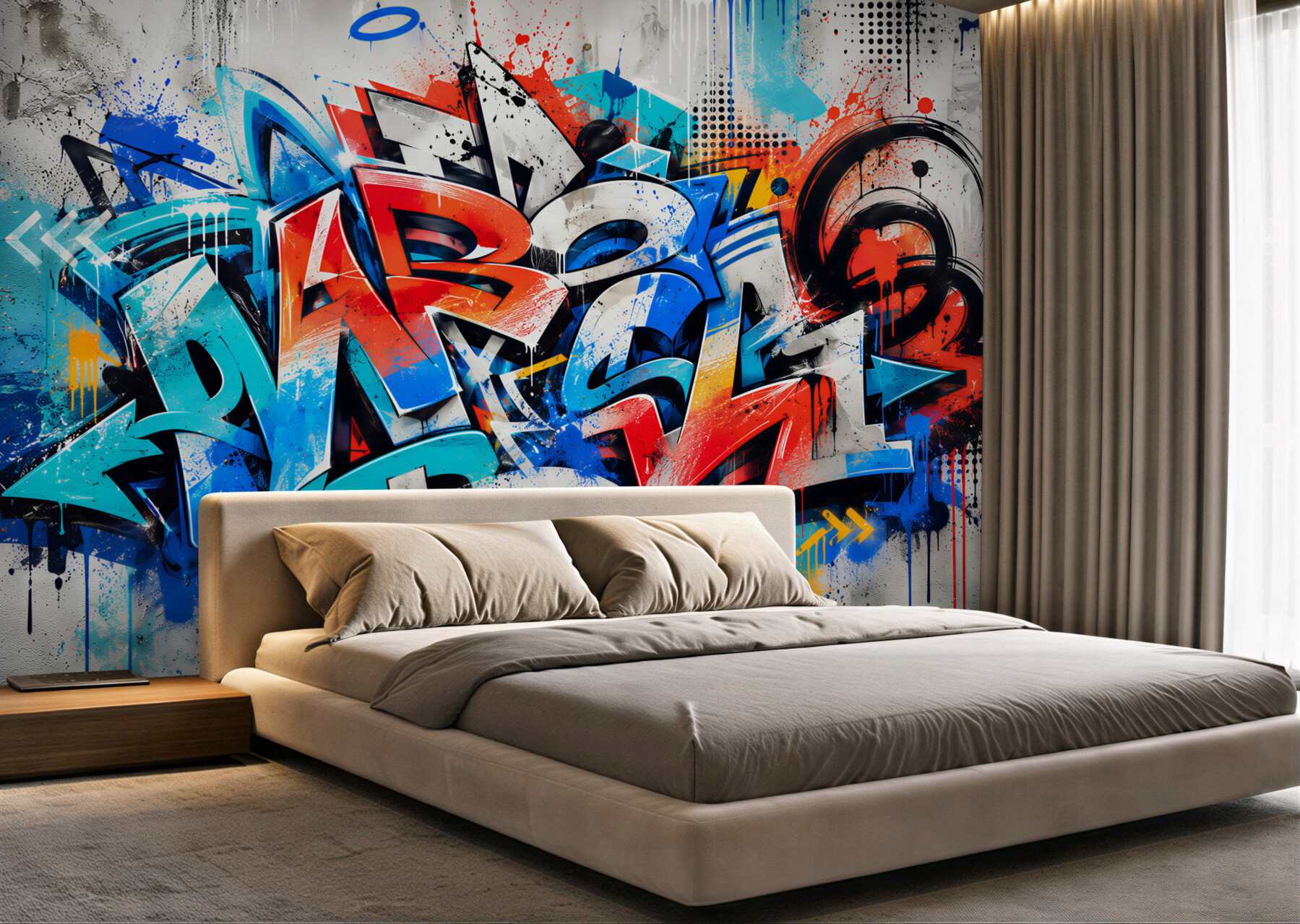Fototapeta ściana pomalowana graffiti?v23