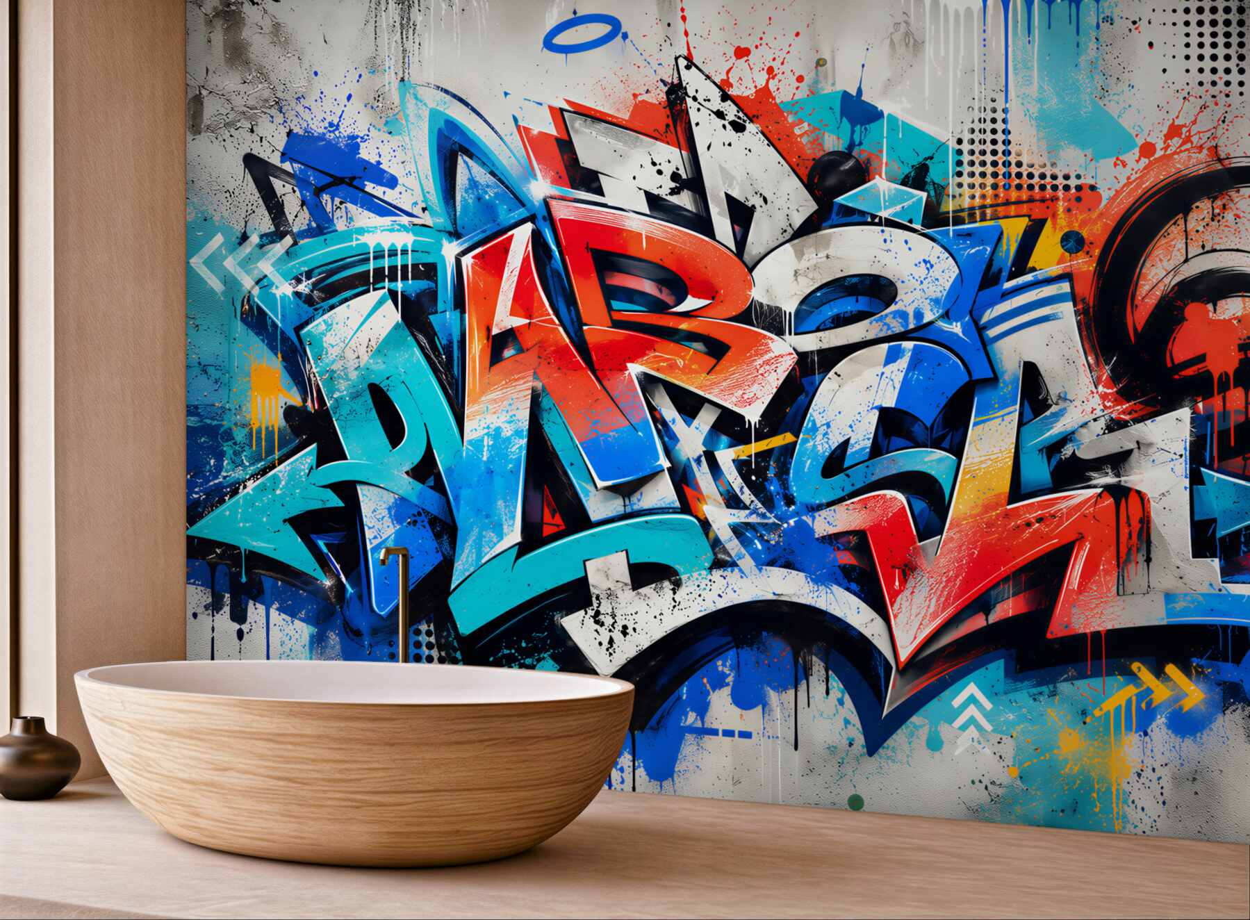 Fototapeta ściana pomalowana graffiti?v23