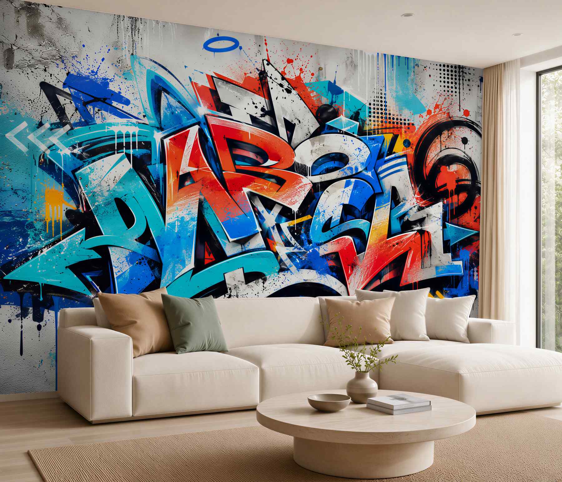 Fototapeta ściana pomalowana graffiti?v23