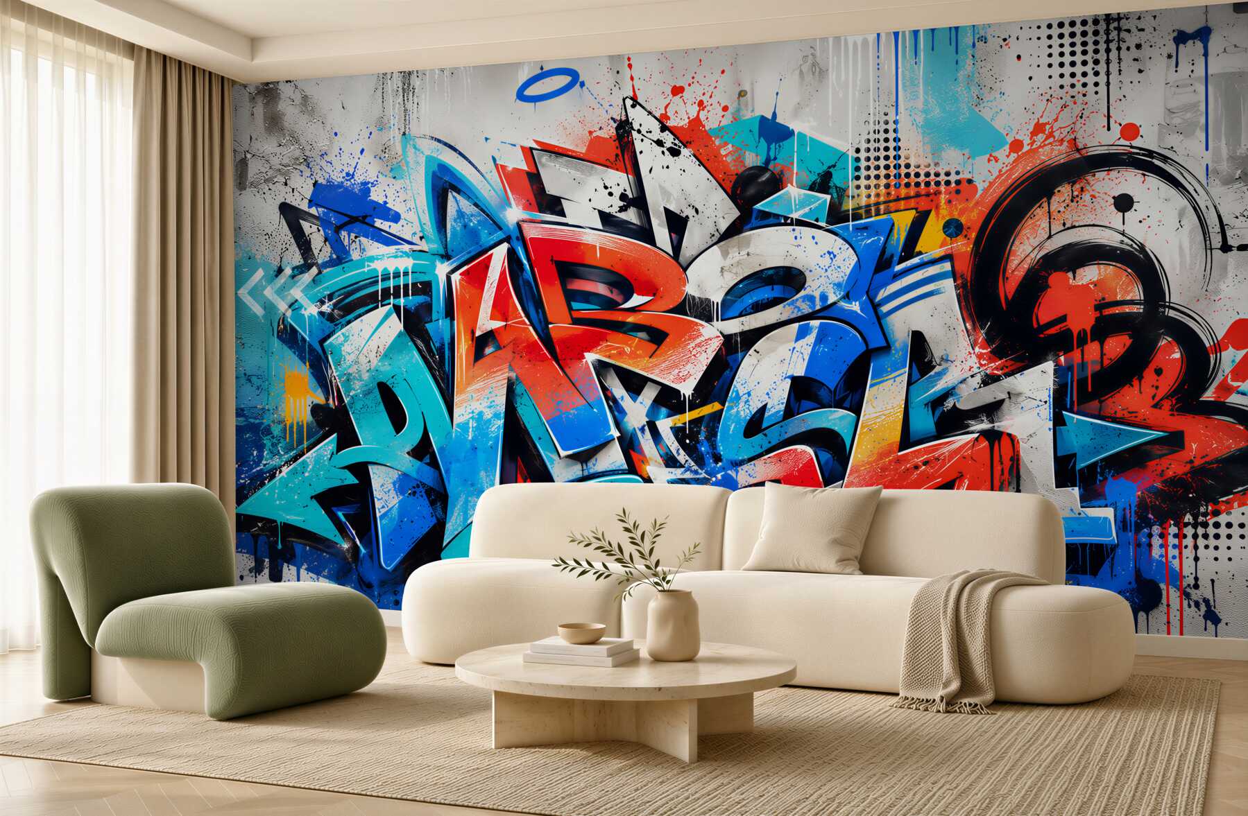Fototapeta ściana pomalowana graffiti?v23