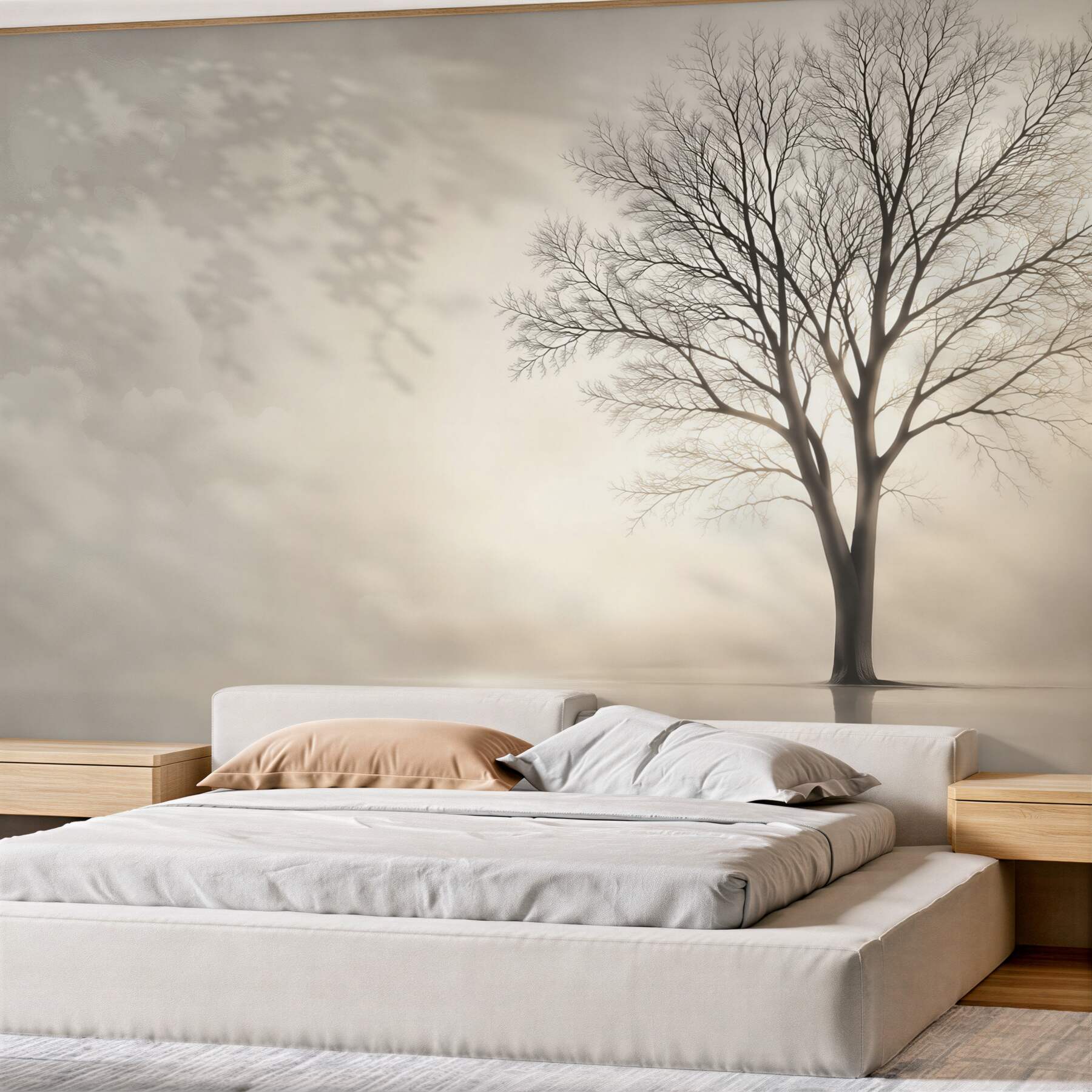Fototapeta obrazy przedstawiające łyse drzewa na czarno-białym tle