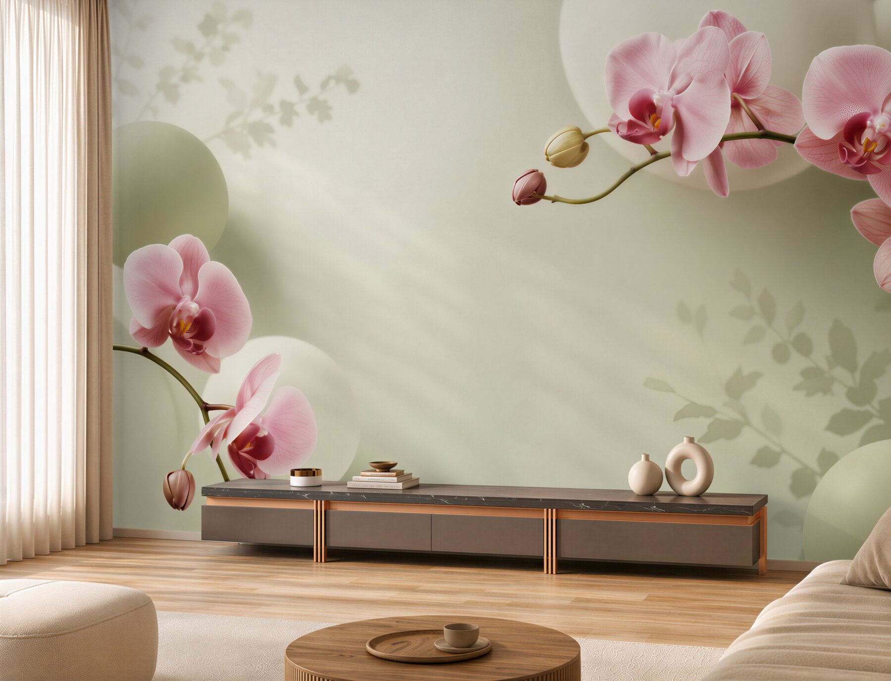 Fototapeta fioletowe i białe orchidee