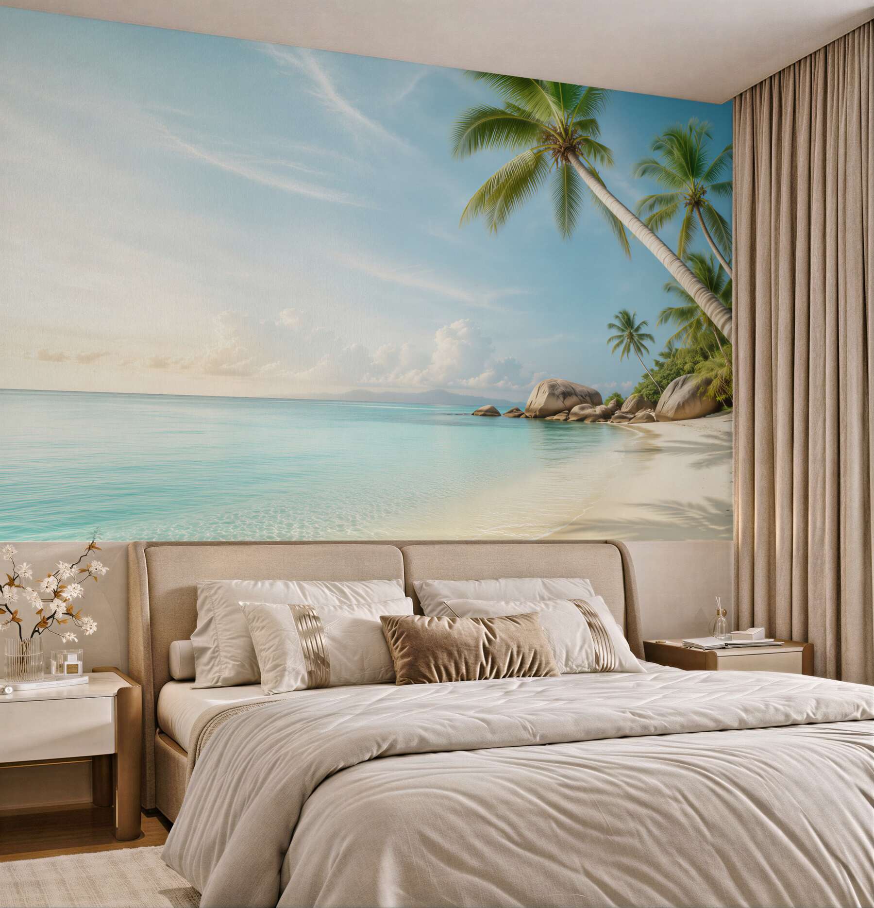 Fototapeta jacht płynie w kierunku plaży wyspy?v23