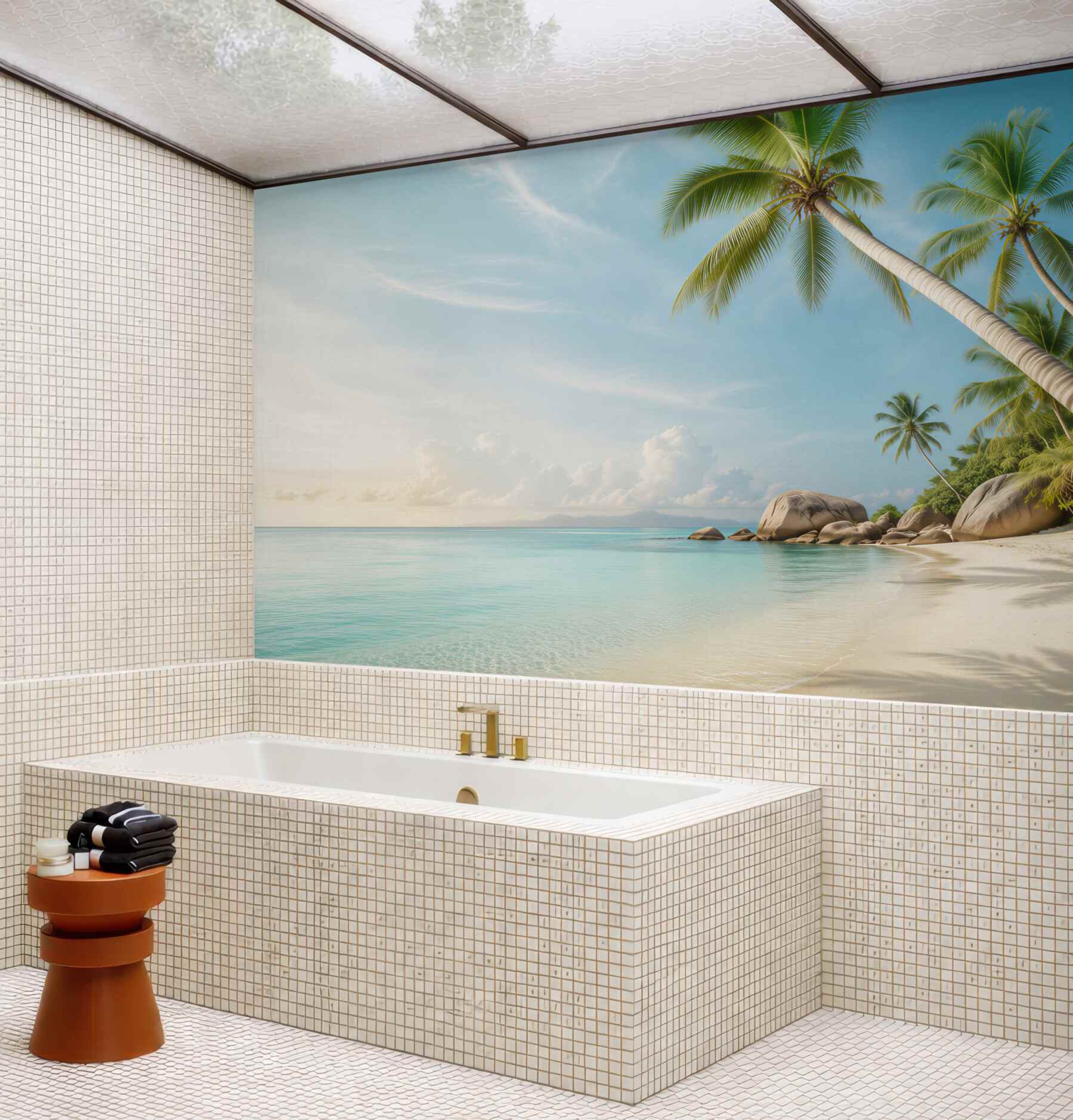 Fototapeta jacht płynie w kierunku plaży wyspy?v23