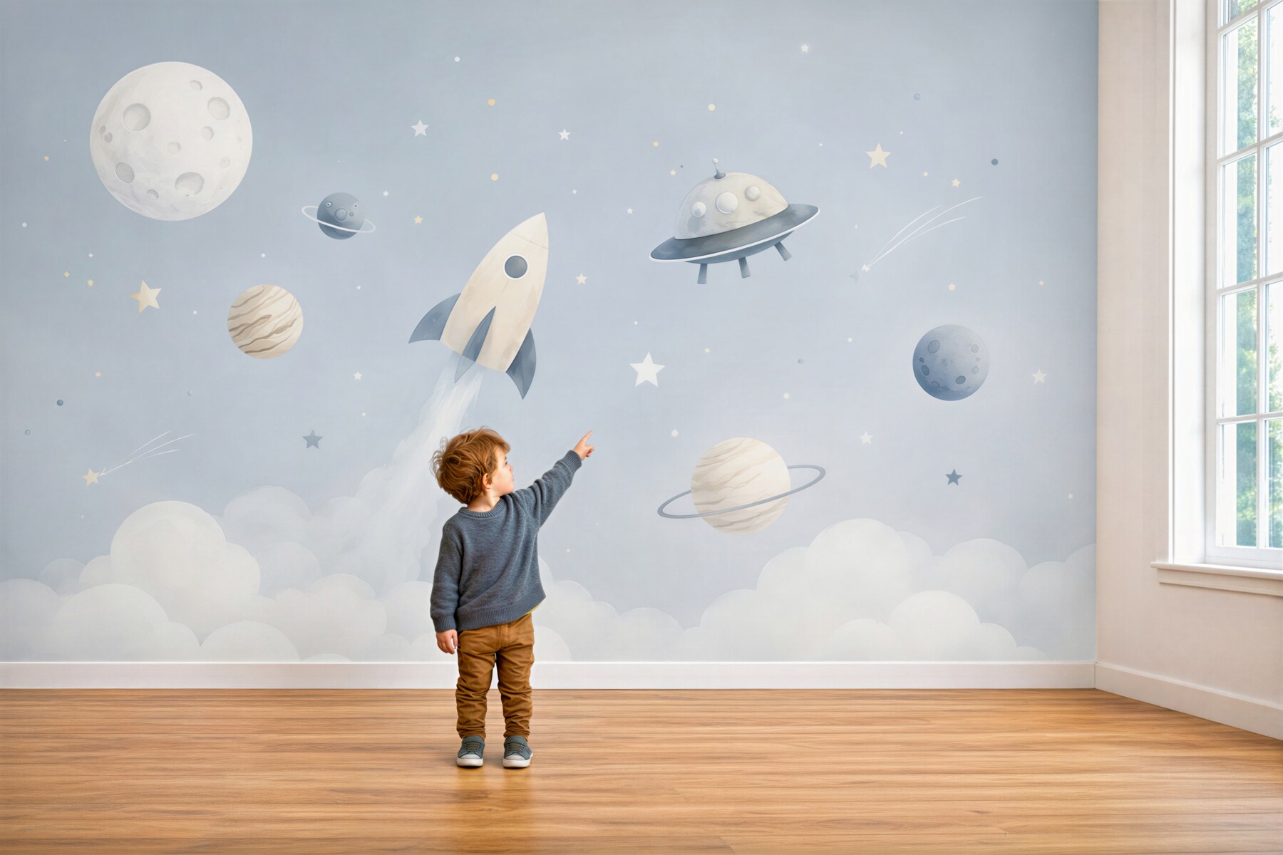 Fototapeta rakieta i ufo w kosmosie