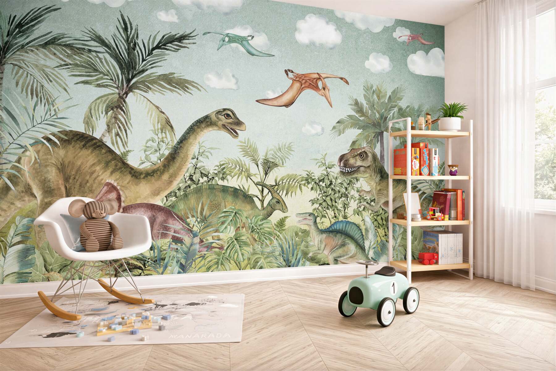 Fototapeta dinozaury na zielono?v23