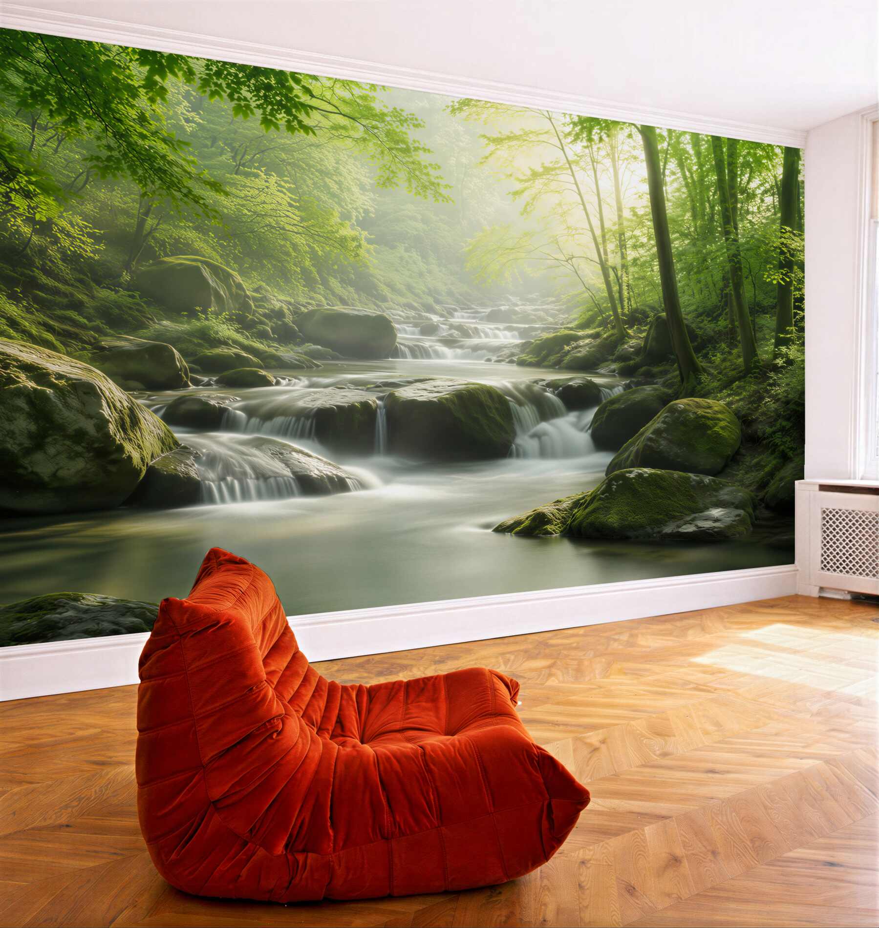 Fototapeta spokojne wody leśnego wodospadu?v23