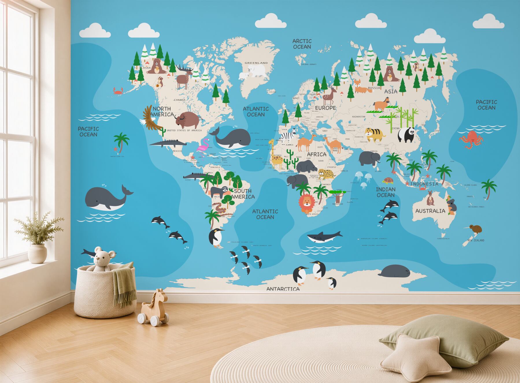 Fototapeta Mapa świata na niebieskim tle?v23