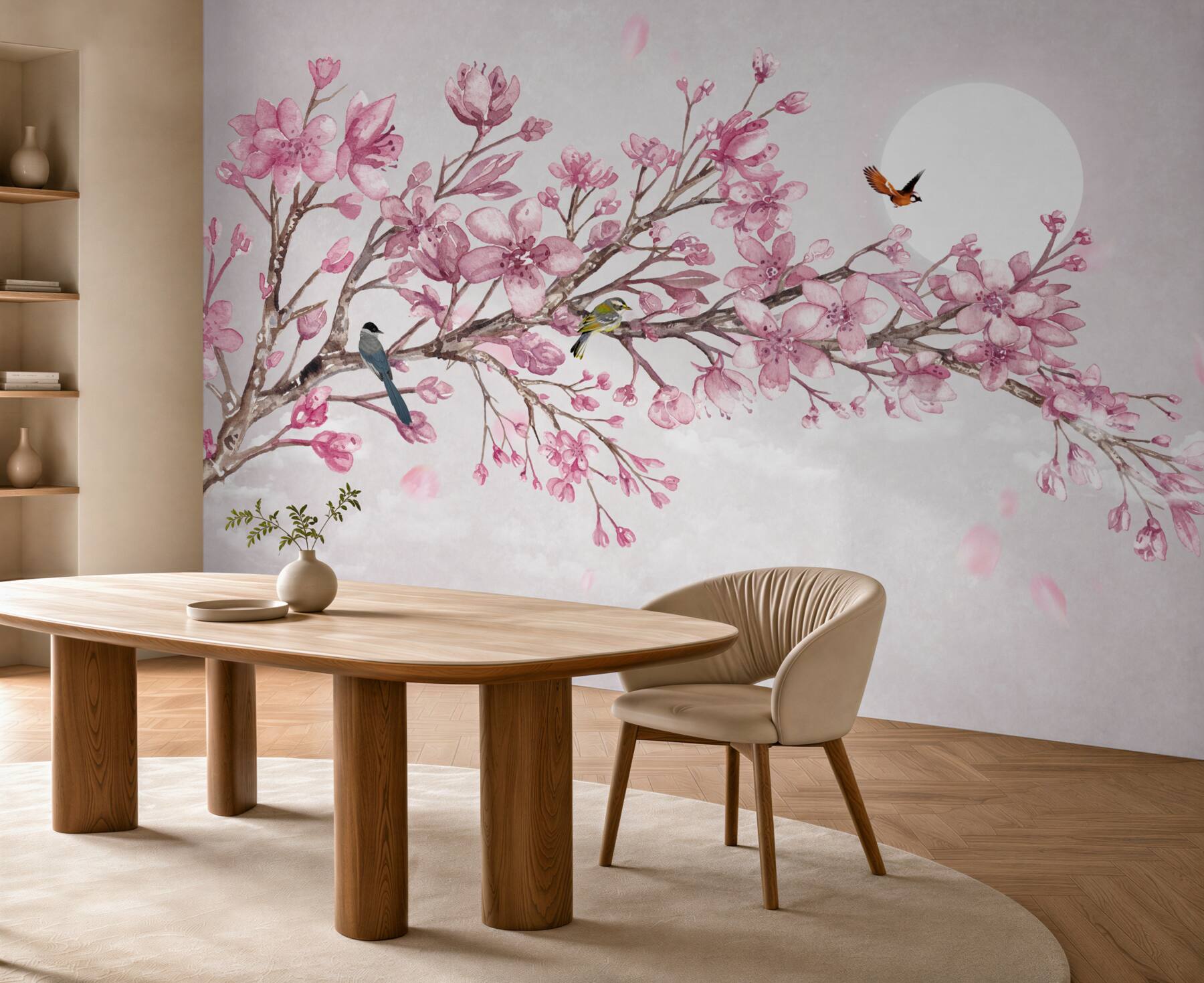 Fototapeta wspaniała różowa gałąź magnolii w jasny dzień?v23