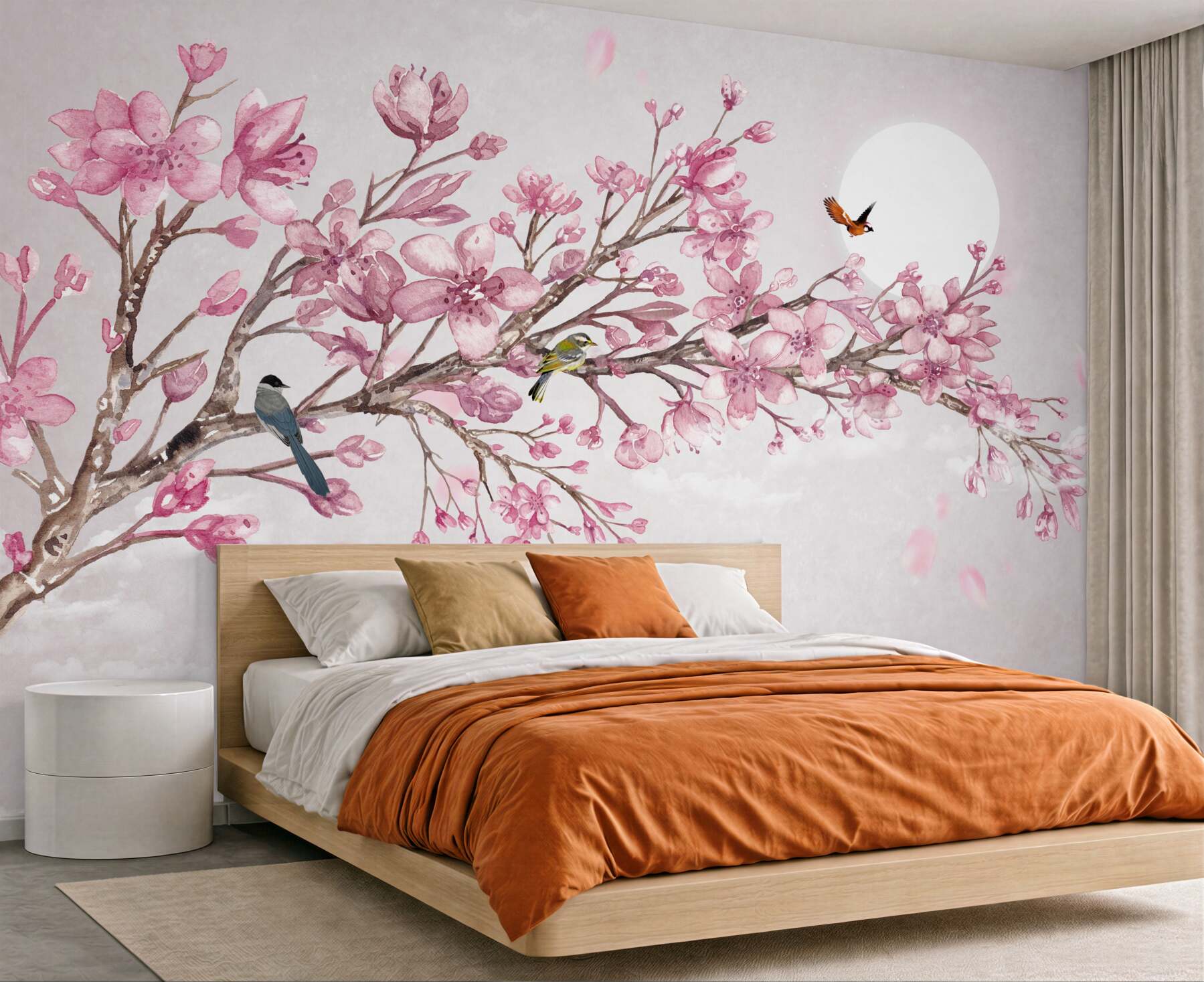 Fototapeta wspaniała różowa gałąź magnolii w jasny dzień?v23