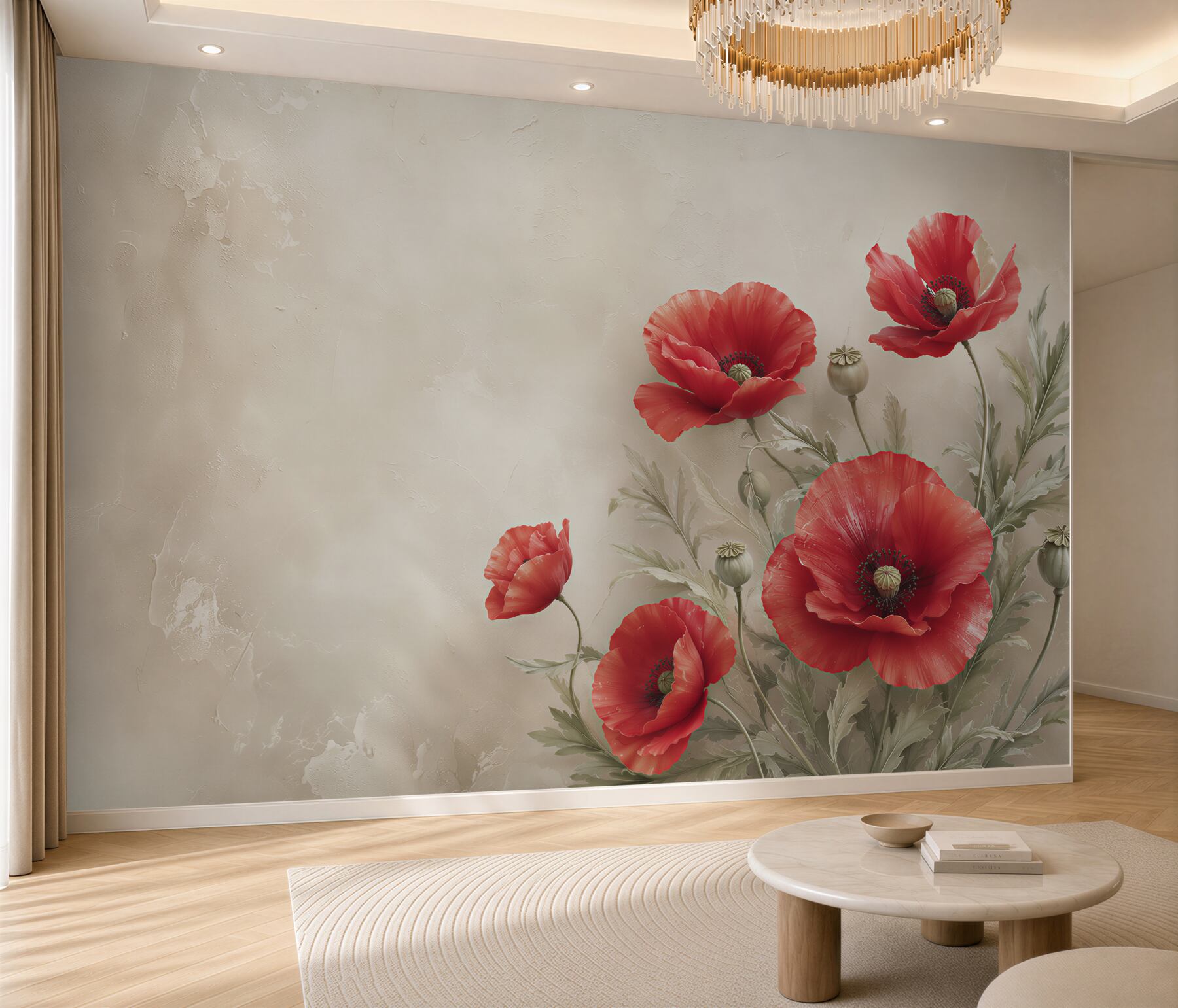 Fototapeta jasne teksturowane czerwone maki?v23