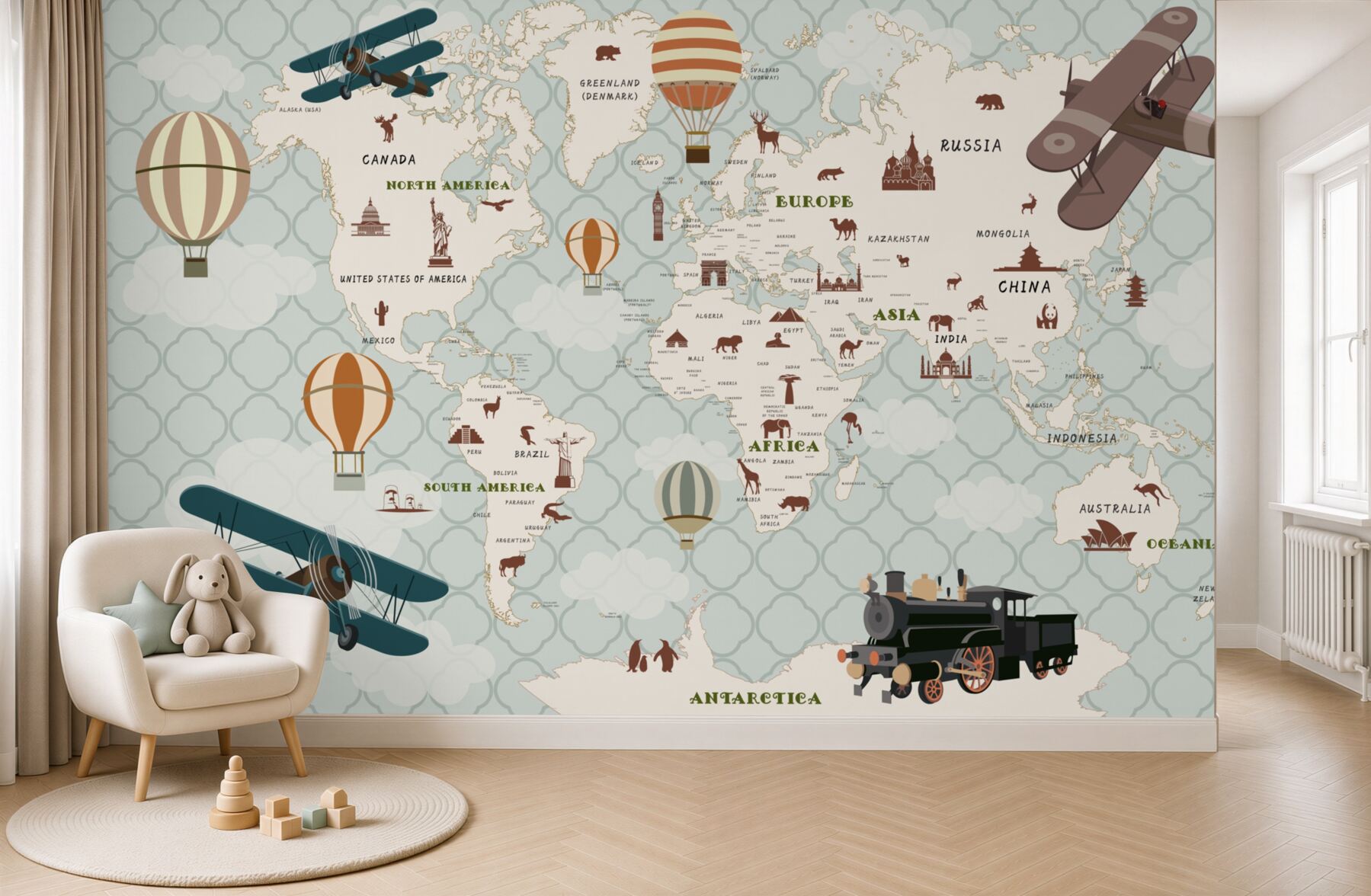 Fototapeta Mapa świata dla dzieci