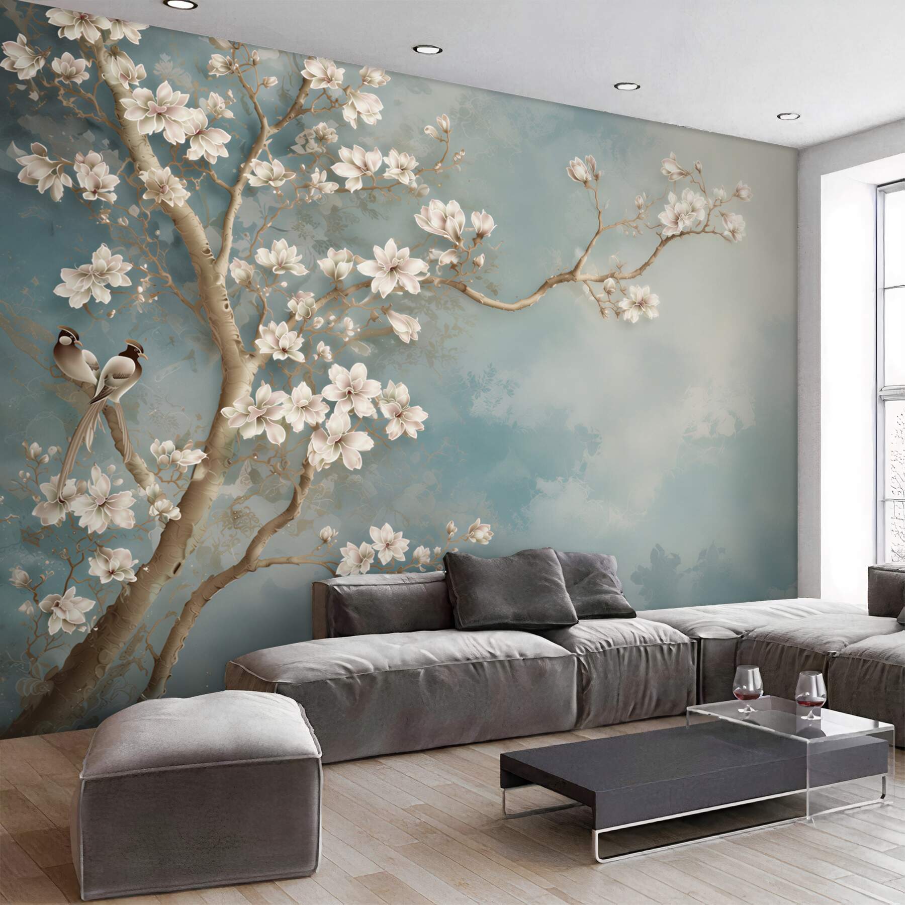 Fototapeta kwitnąca magnolia i zbliżająca się noc?v23