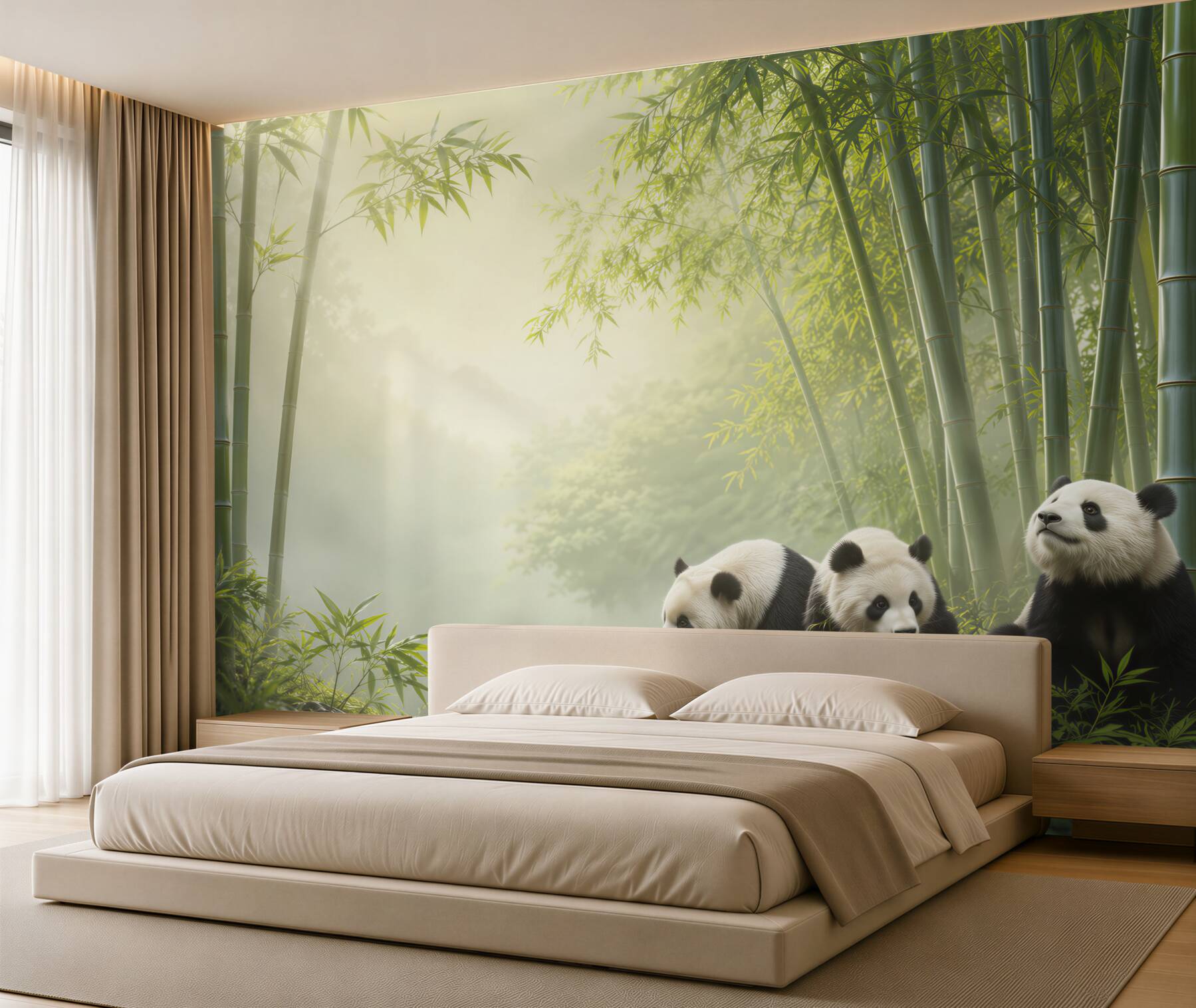 Fototapeta Panda w bambusowym lesie