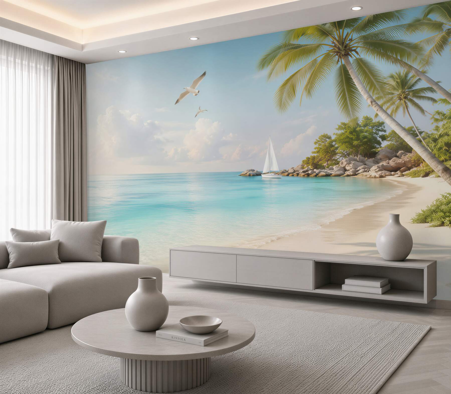 Fototapeta otwórz ramy okienne na plażę i morze?v23