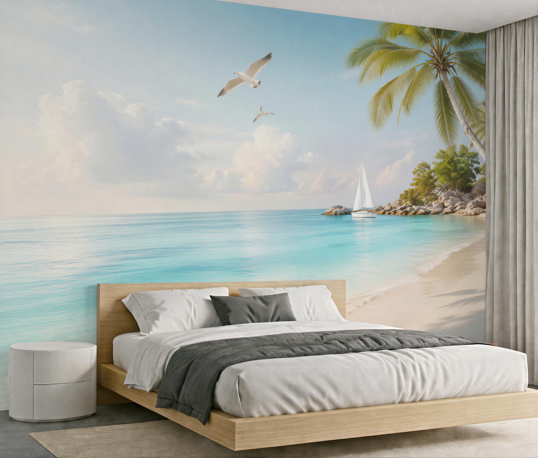 Fototapeta otwórz ramy okienne na plażę i morze?v23