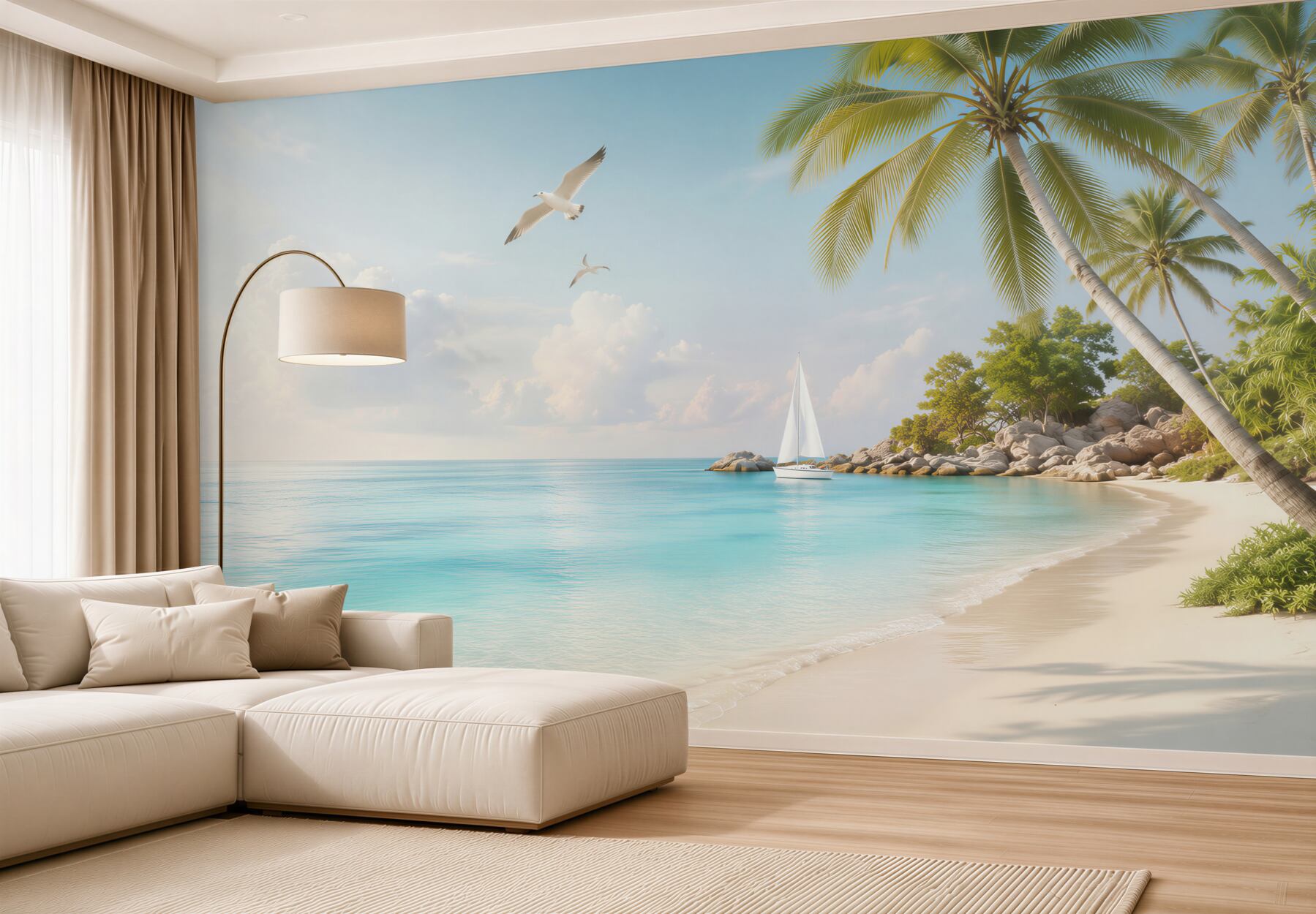Fototapeta otwórz ramy okienne na plażę i morze?v23