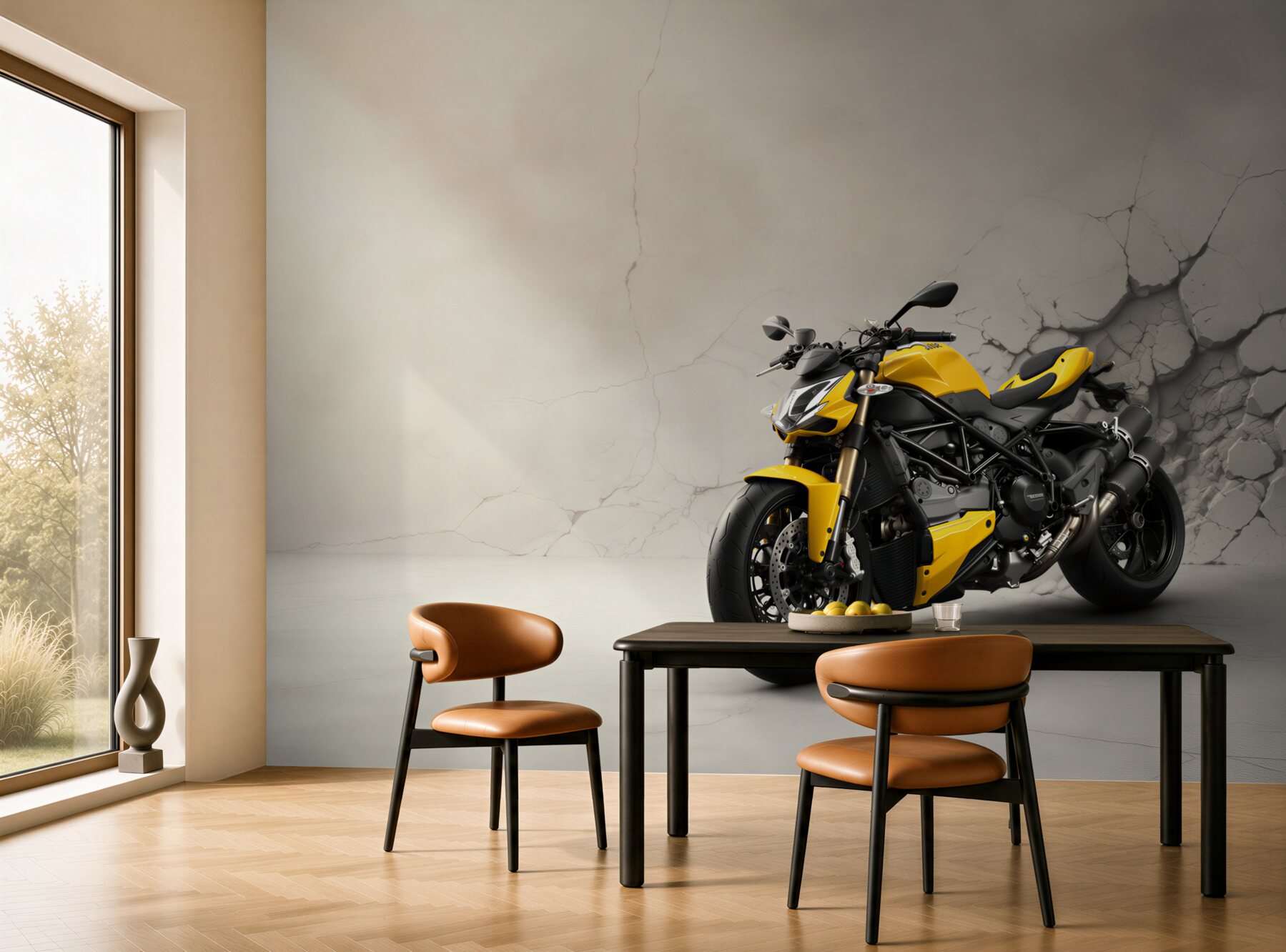 Fototapeta Motocykl, pojazd i żółty?v23