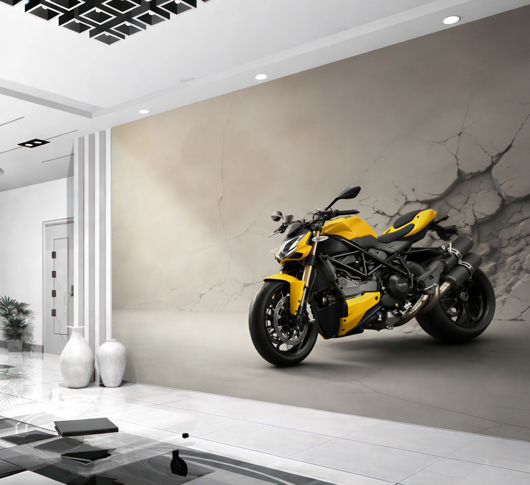 Fototapeta Motocykl, pojazd i żółty?v23