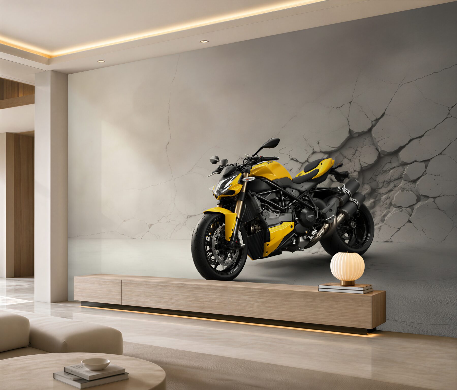 Fototapeta Motocykl, pojazd i żółty