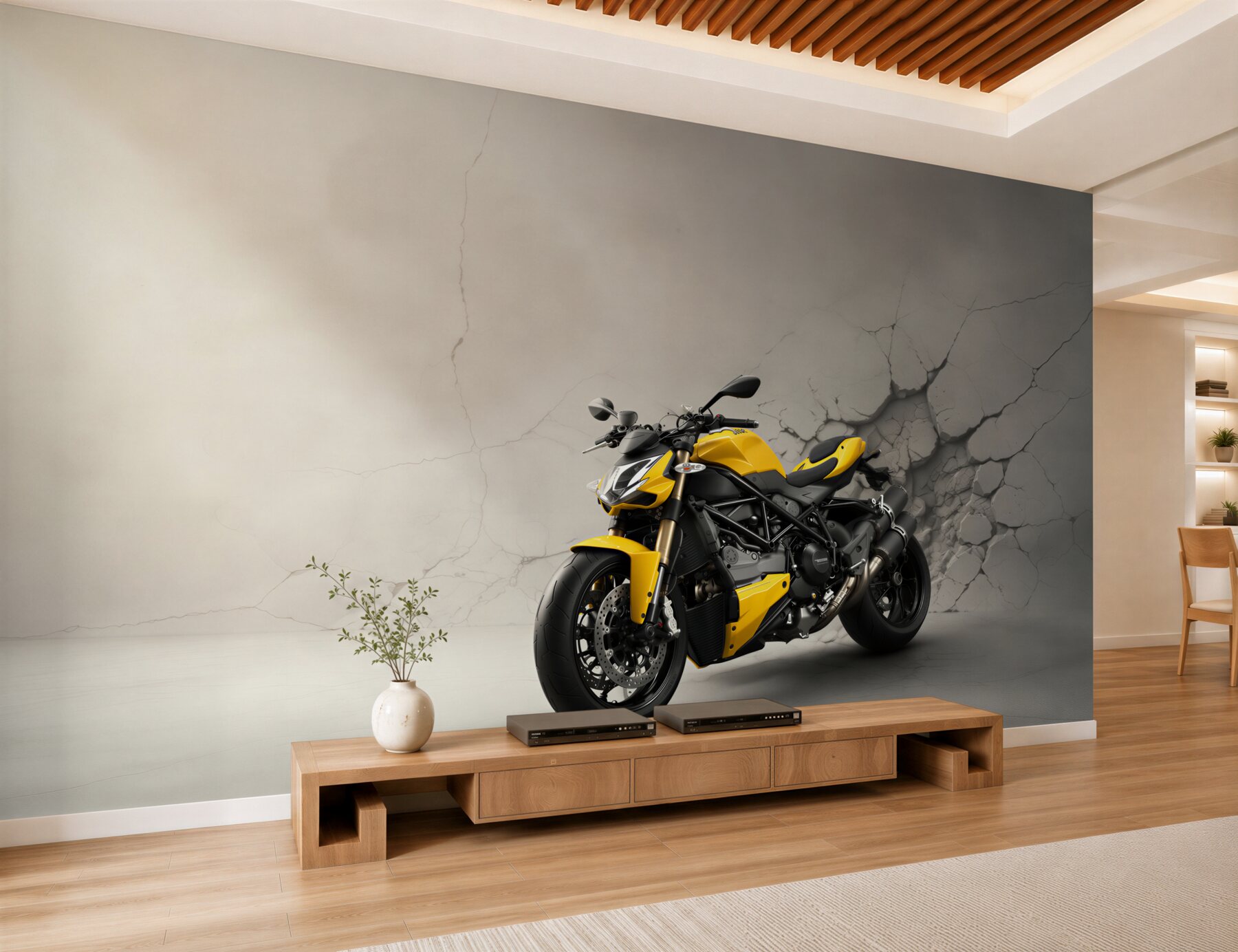 Fototapeta Motocykl, pojazd i żółty?v23