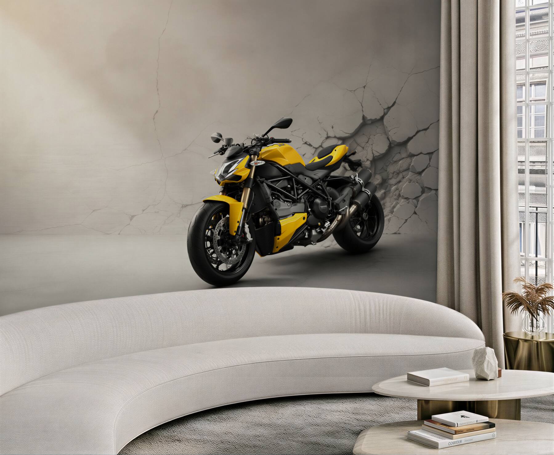 Fototapeta Motocykl, pojazd i żółty?v23