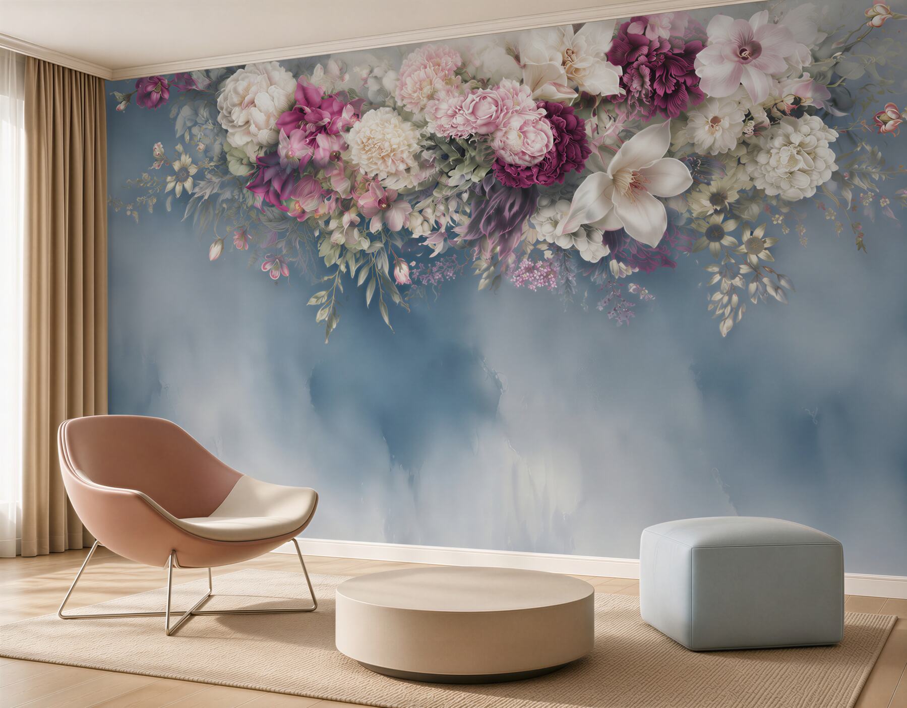Fototapeta Niebieski, sofa i Ściana?v23