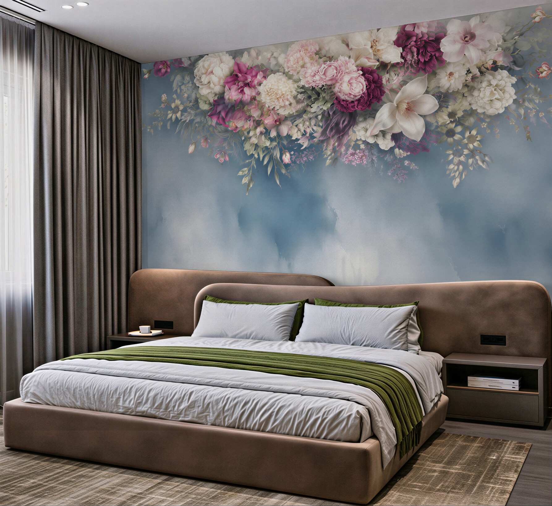 Fototapeta Niebieski, sofa i Ściana?v23