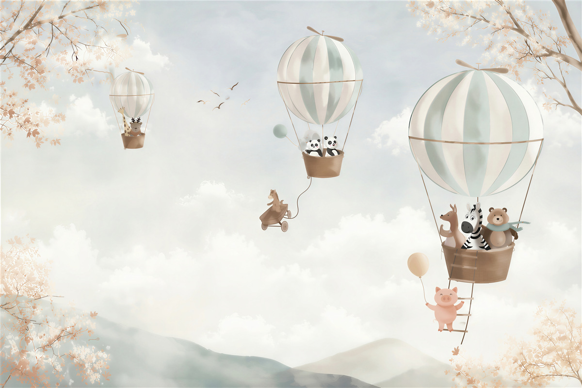 Fototapeta Balon na gorące powietrze, produkt i ilustracja
