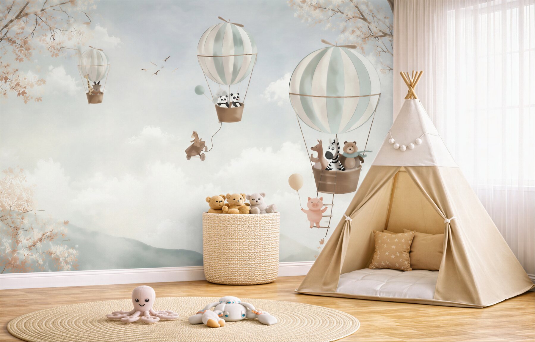 Fototapeta Balon na gorące powietrze, produkt i ilustracja?v23