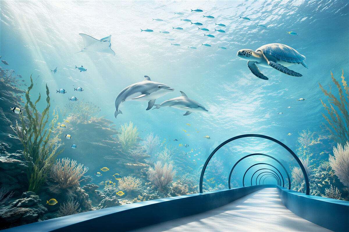 Fototapeta Oceanarium z delfinami