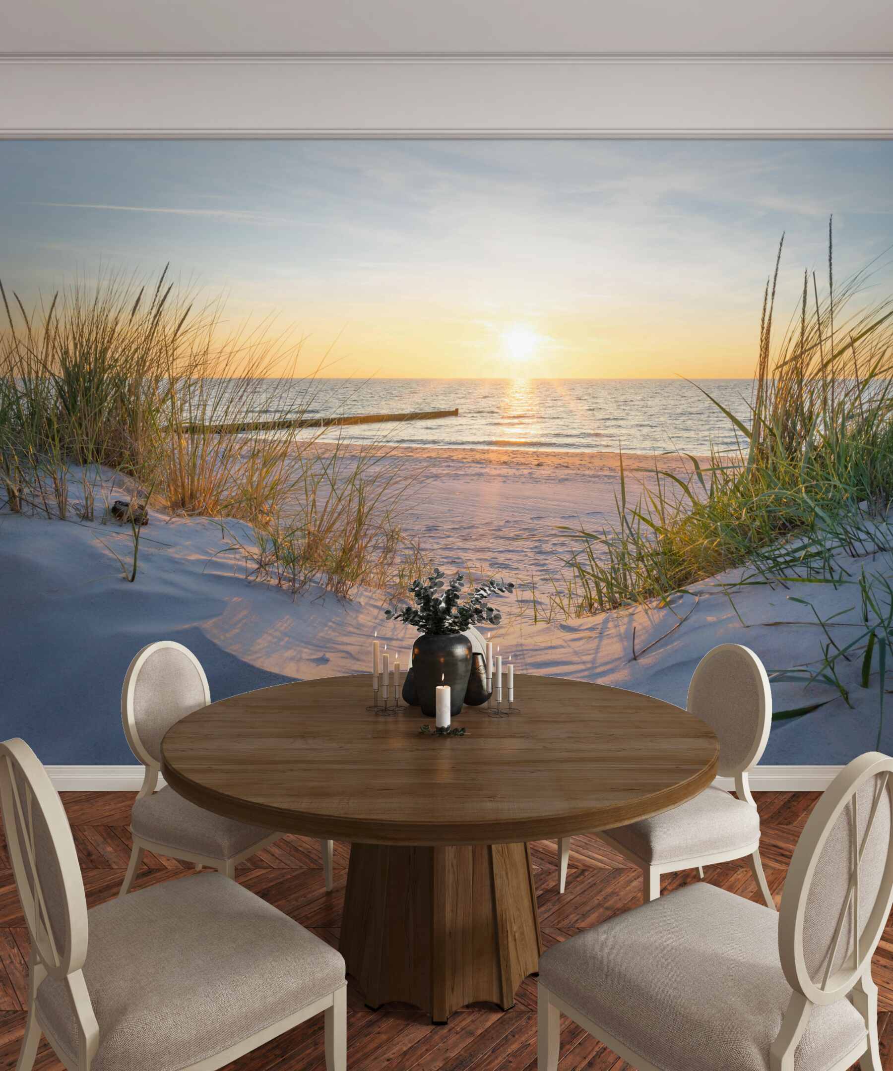 Fototapeta Fototapetaa zachód słońca na plaży?v23